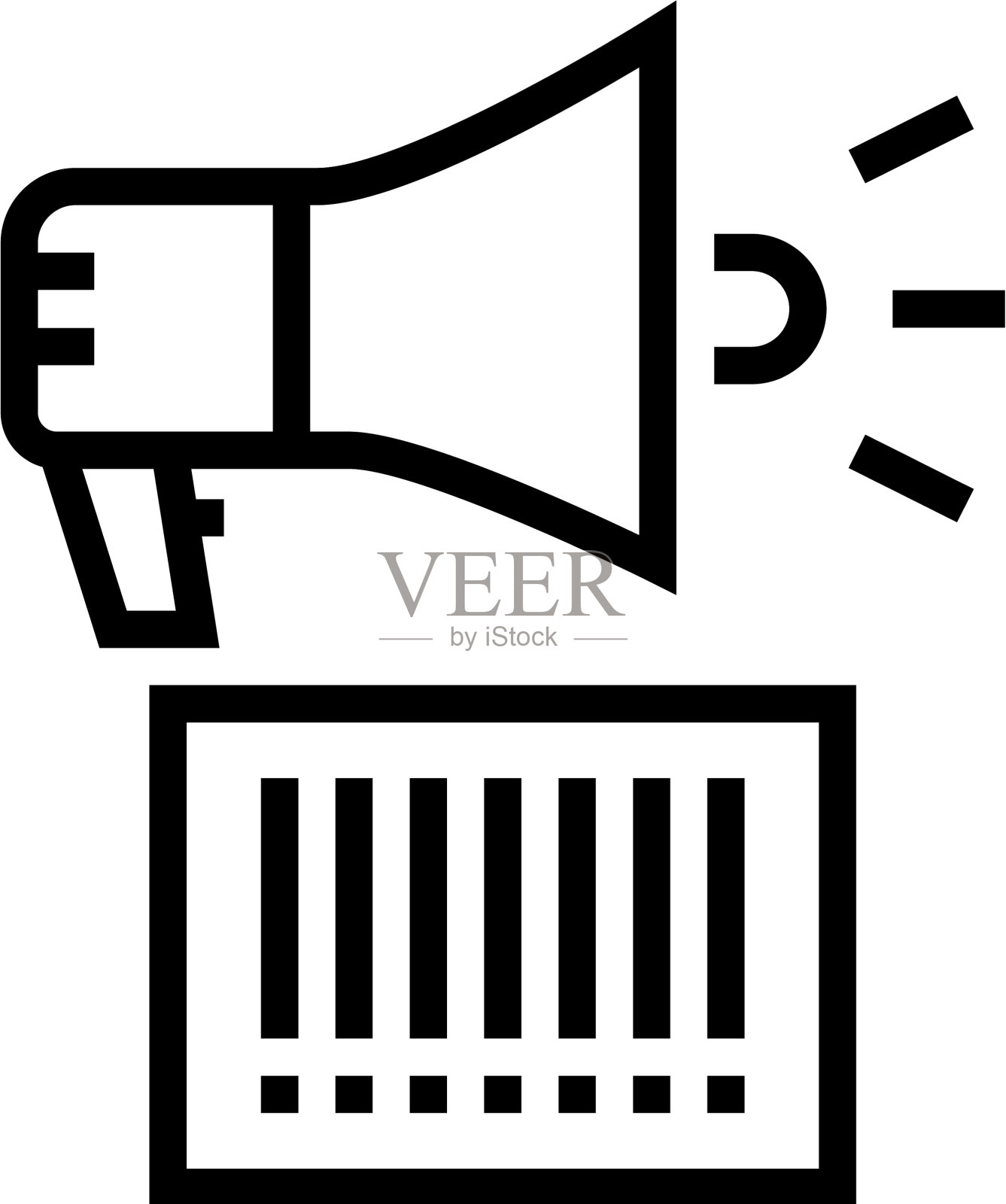 Qr码扬声器线路图标隔离插画图片素材