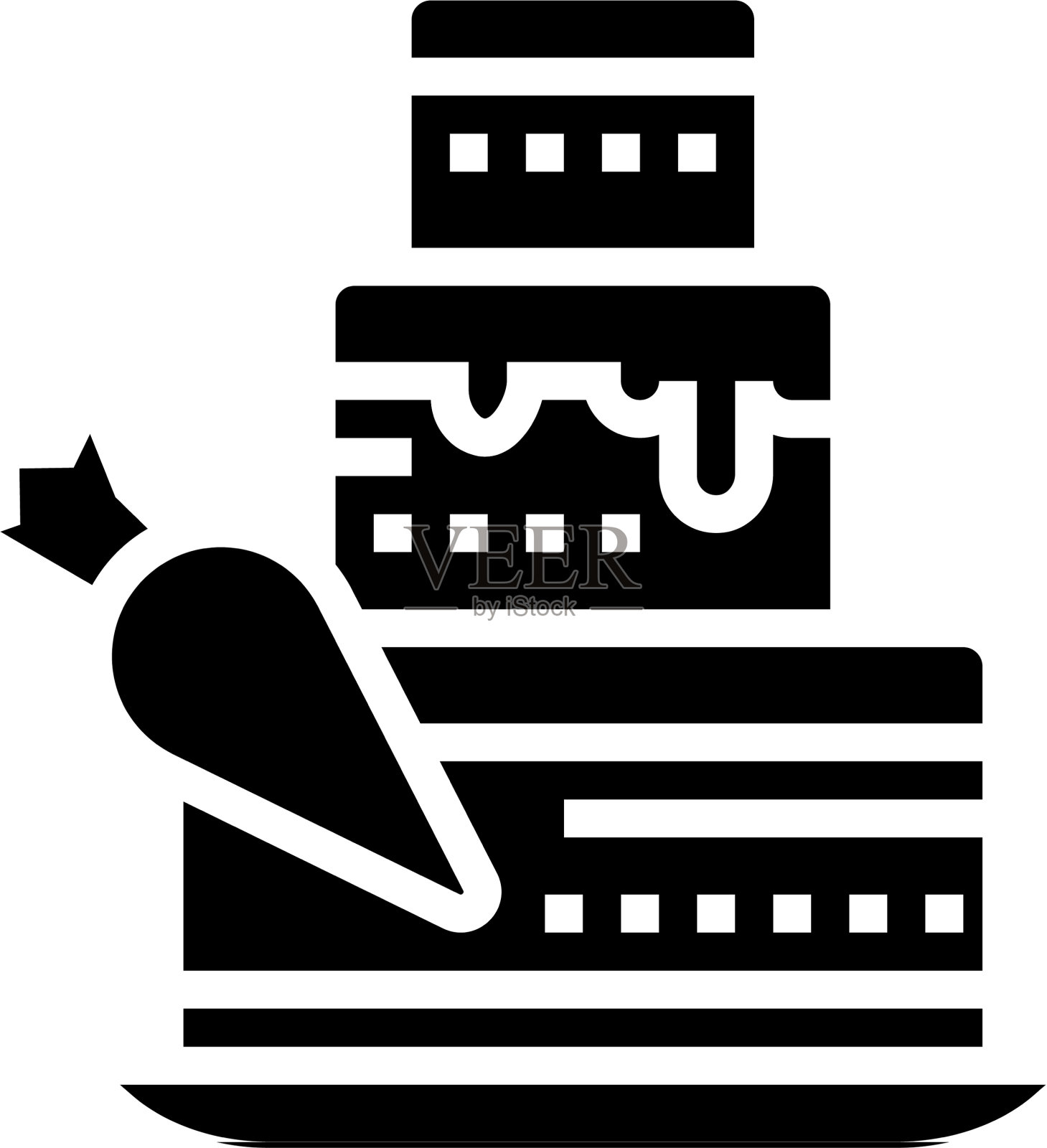 精细制作孤立的字形图标插画图片素材