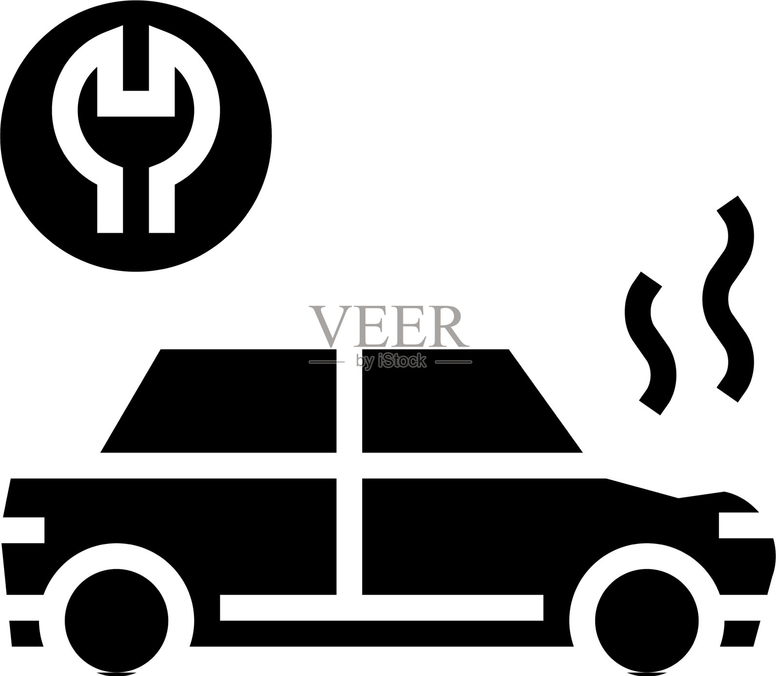 汽车修理字形图标孤立插画图片素材