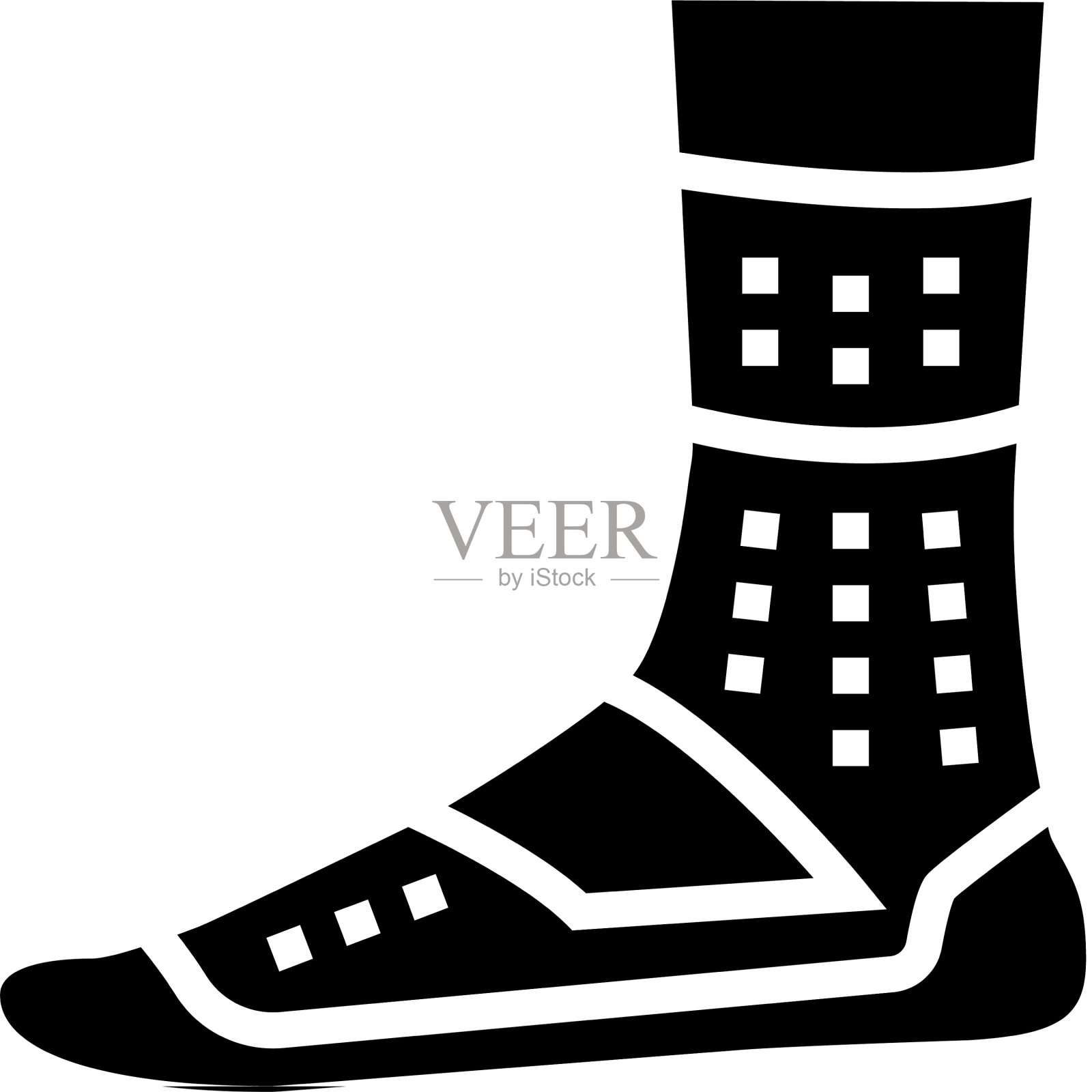 运动袜字形图标孤立图标素材