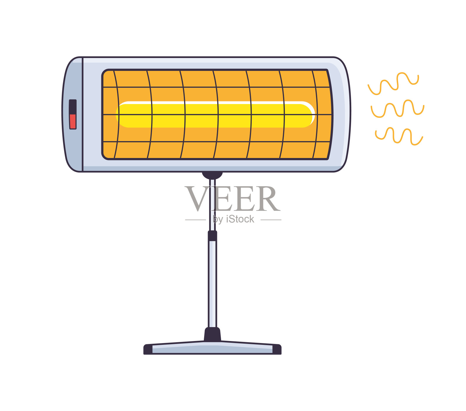 电红外加热器插画图片素材