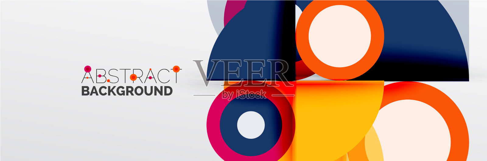 明亮的颜色圆圈抽象圆形的形状和插画图片素材