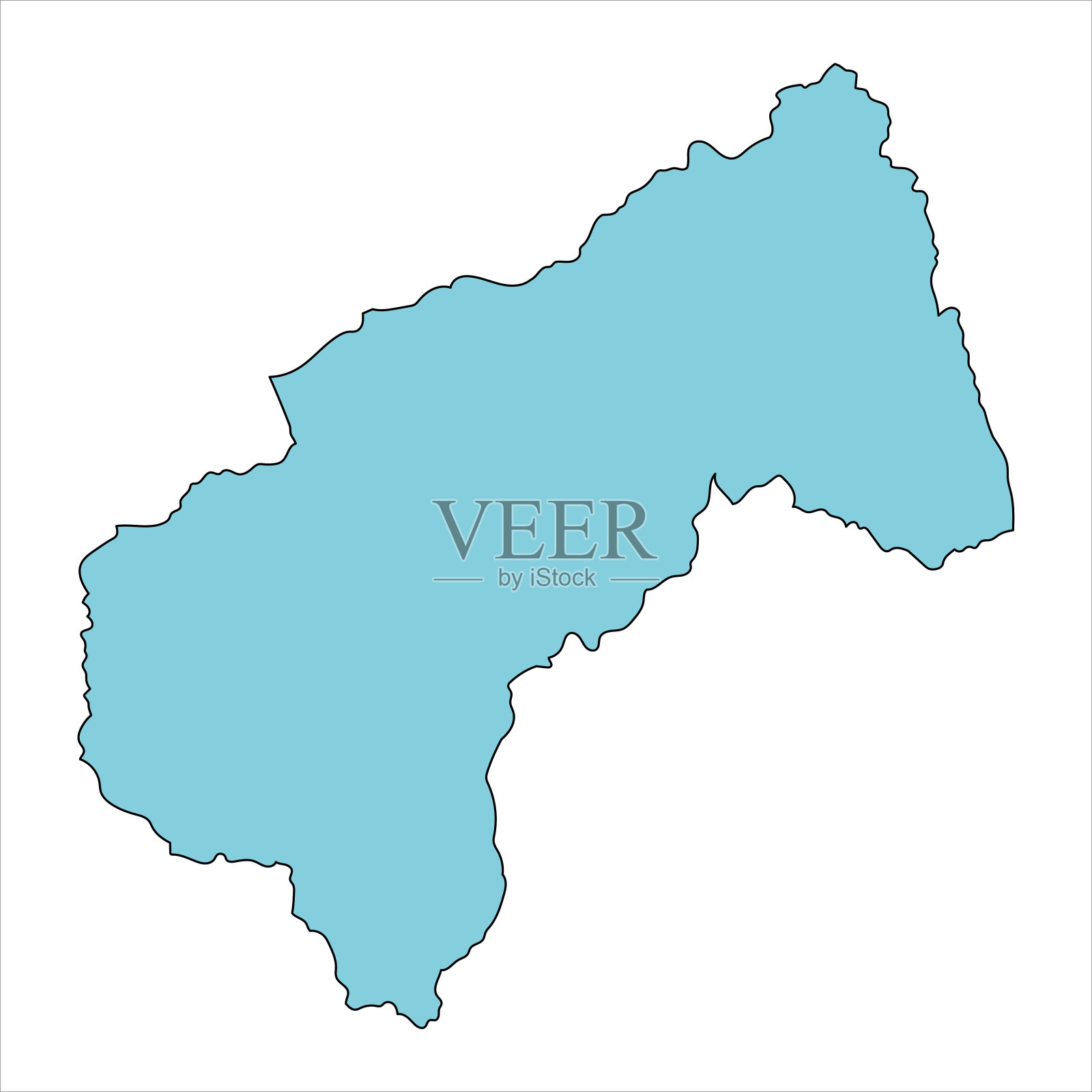 日本岩手县二野市地图。插画图片素材