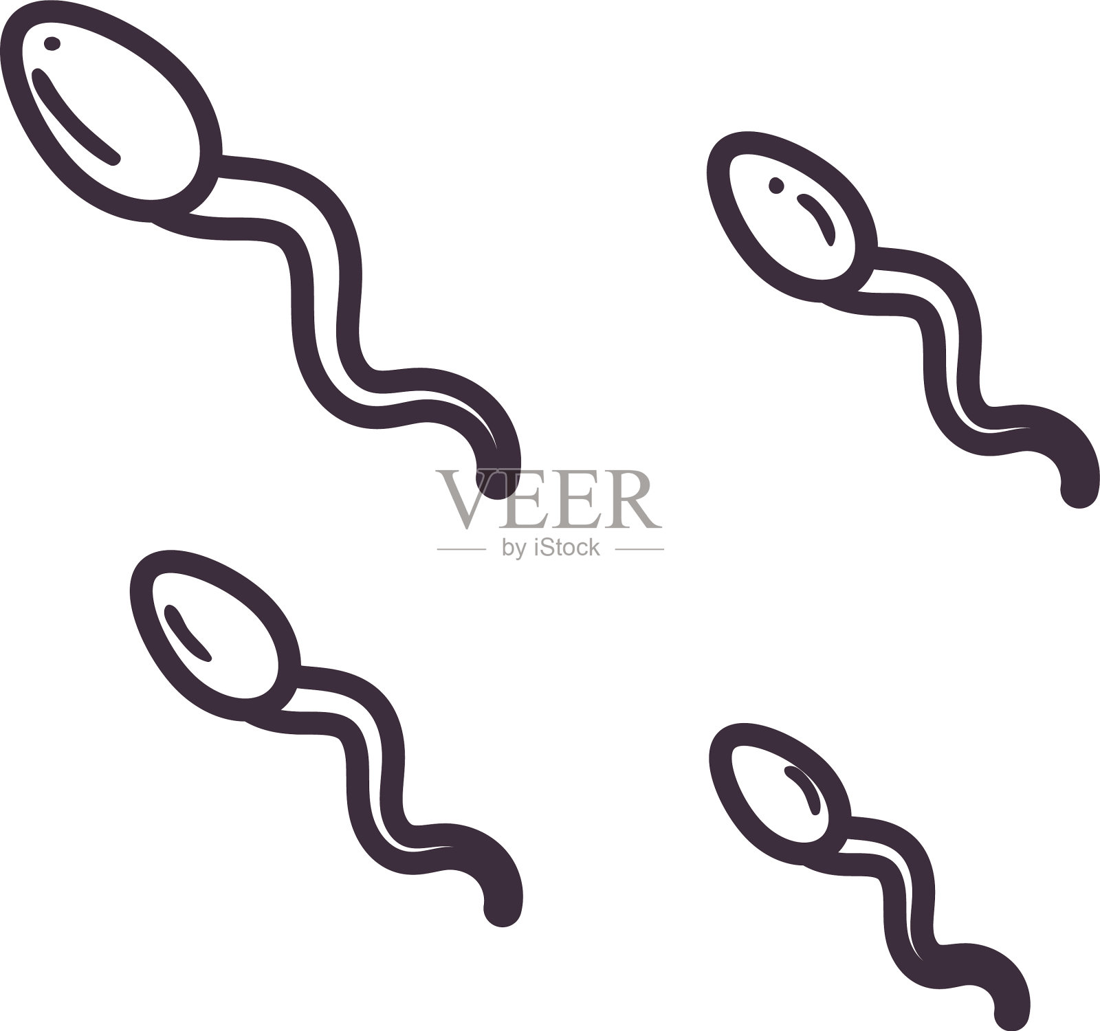 精子线条风格图标设计插画图片素材