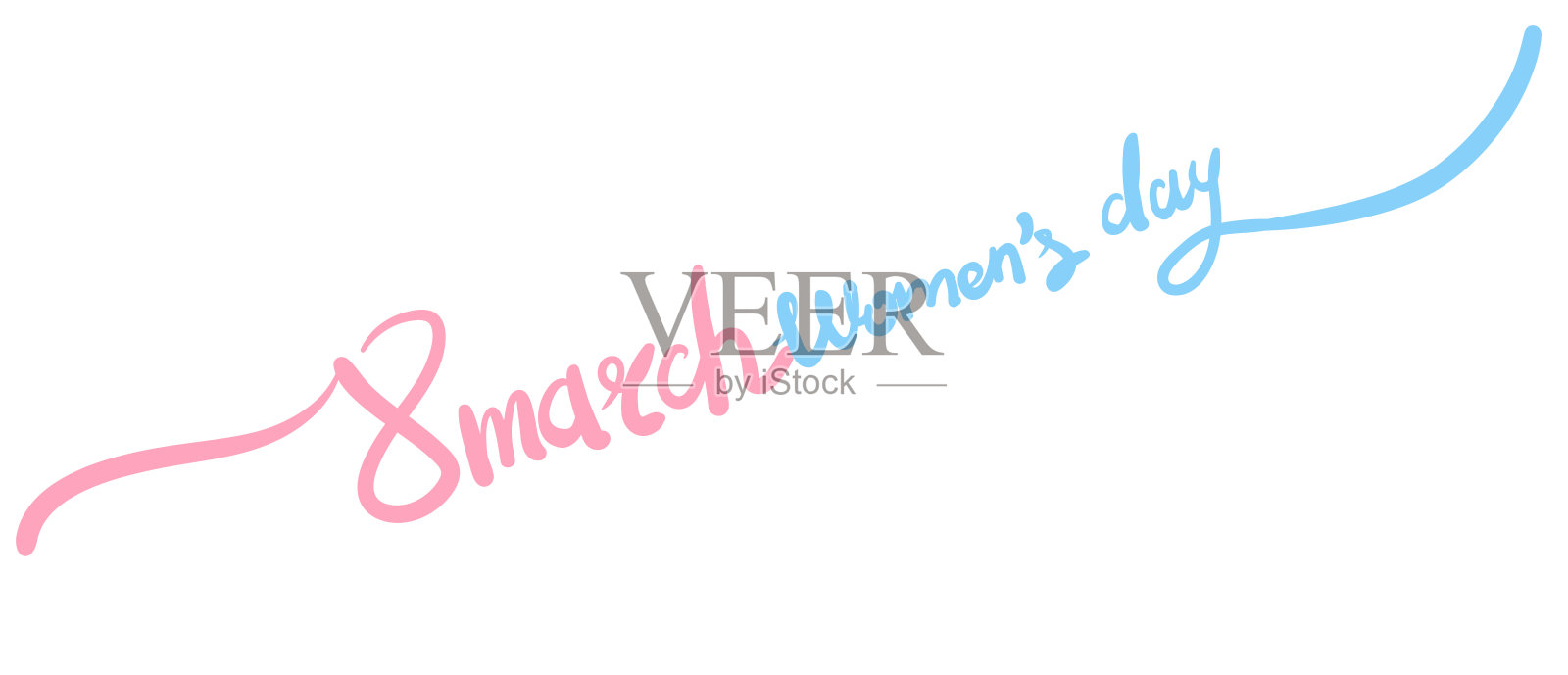 3月8日字母明信片极简主义插画图片素材