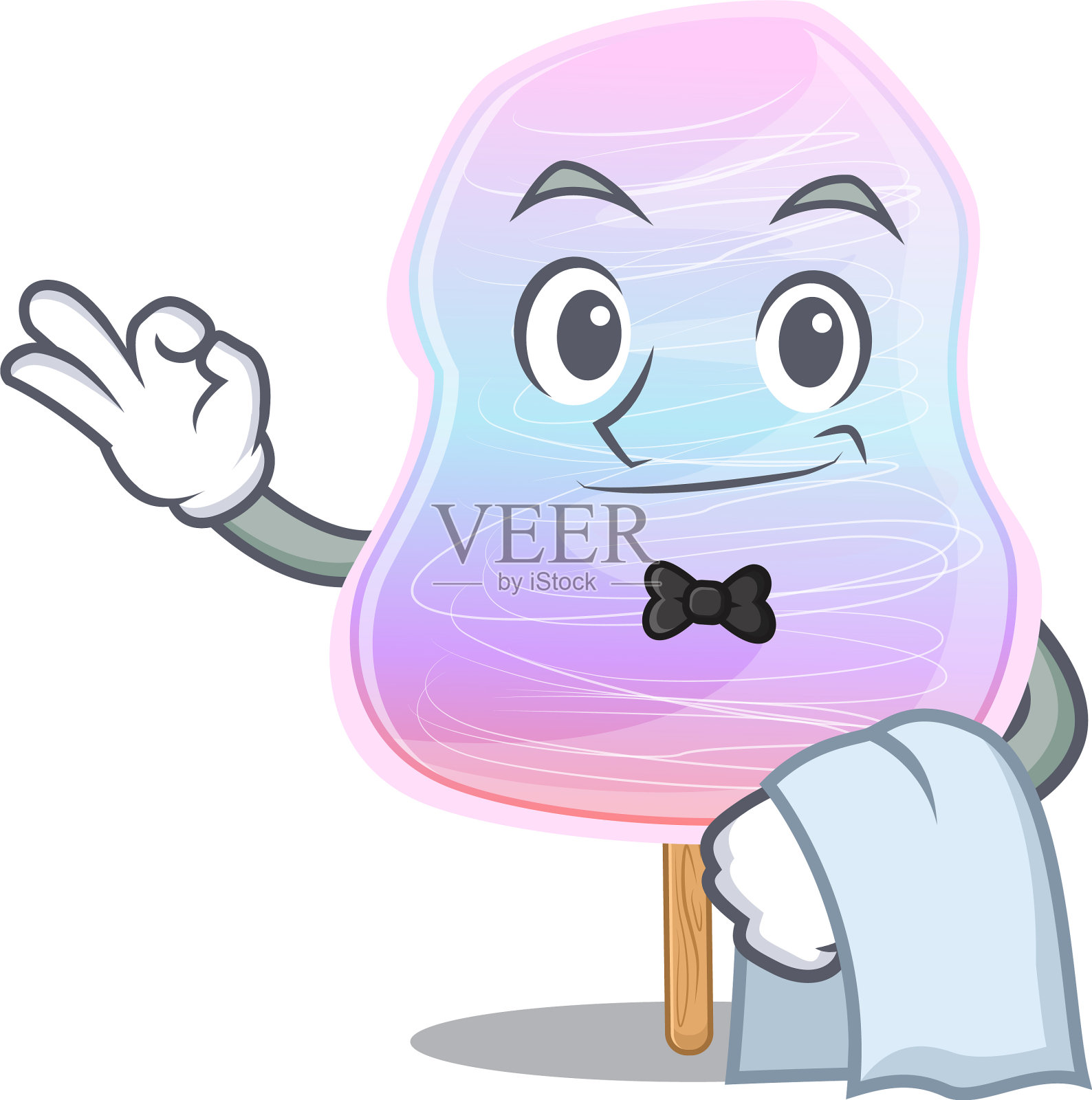 甜彩虹棉花糖作为一个角色工作插画图片素材