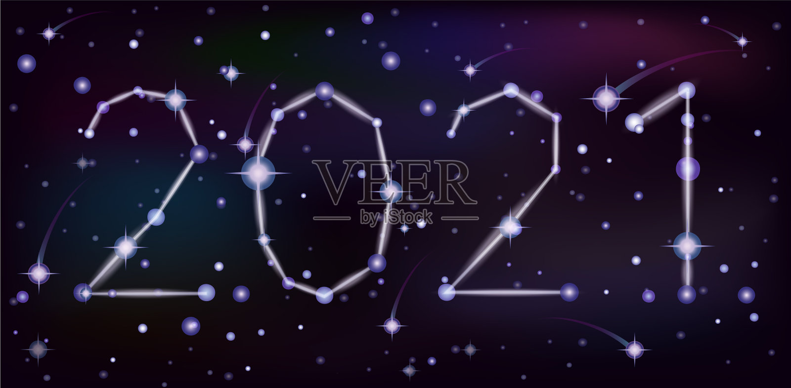 新的2021年卡片夜空繁星点点插画图片素材