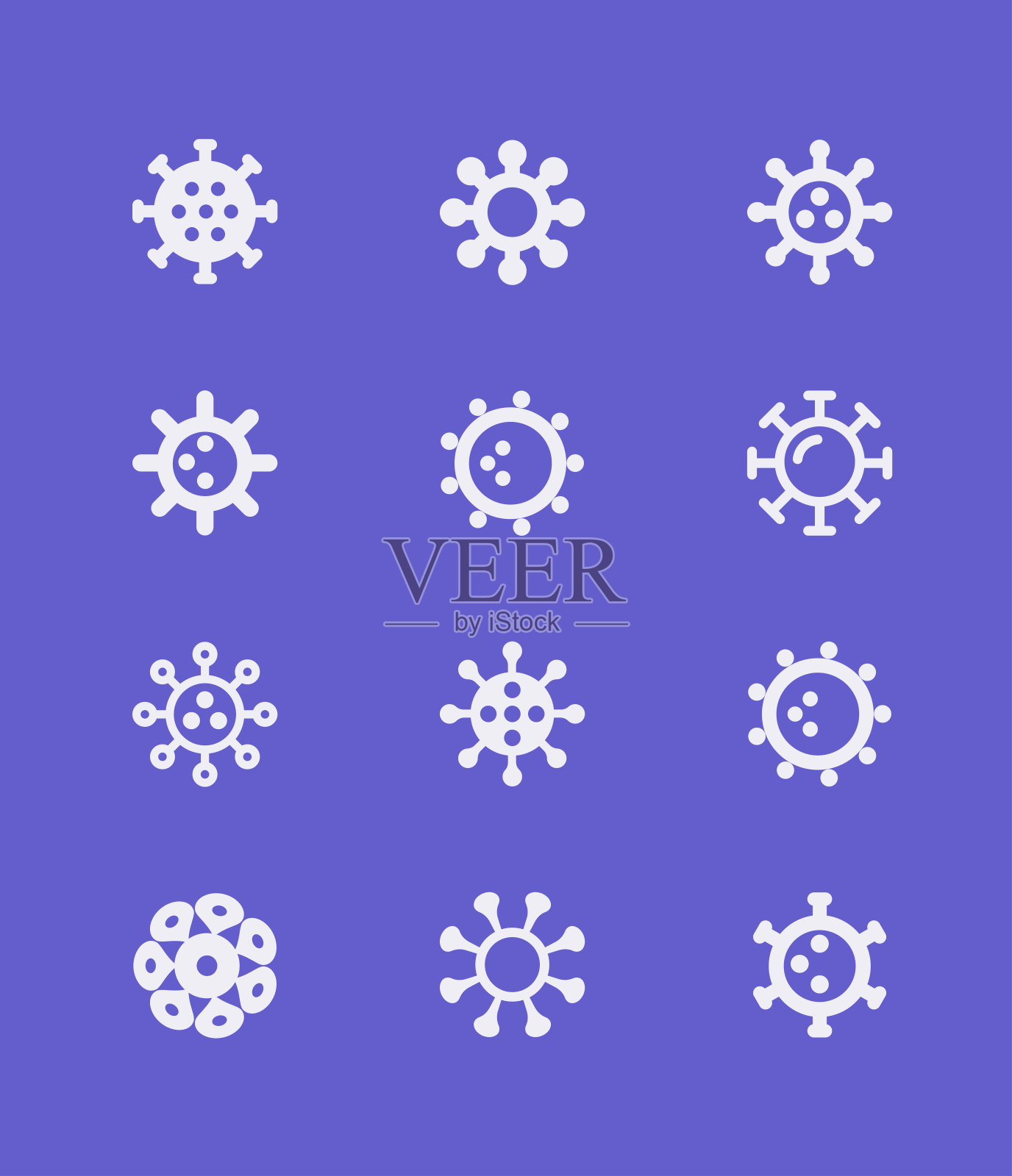 冠状病毒图标向量集。大流行,COVID-19图标素材