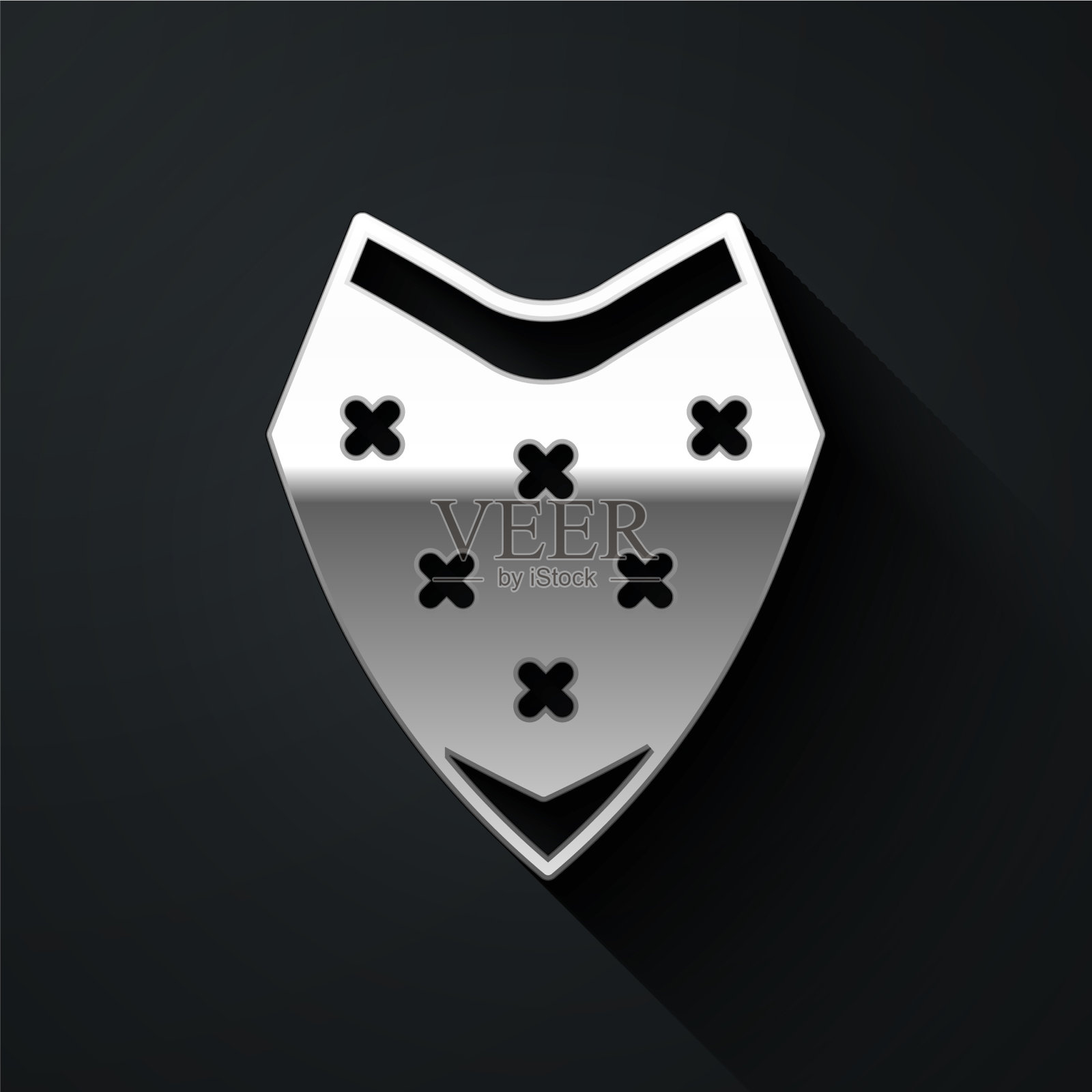 银色传统墨西哥雨披服装图标插画图片素材