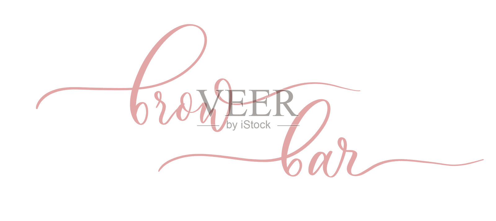 眉吧-标志为眉吧，美容院，手写体。插画图片素材