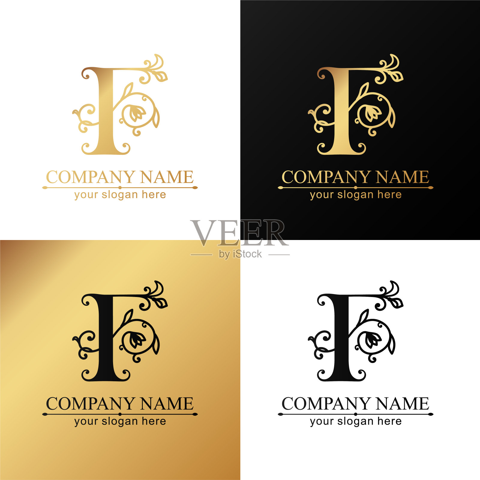 Premium Vector F标志。字母、字母和名片。精英公司的个人标志或标志。矢量设计。设计模板素材