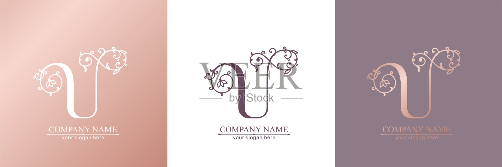 Premium Vector U标志。Monnogram,刻字。精英公司的个人标志或标志。插画图片素材