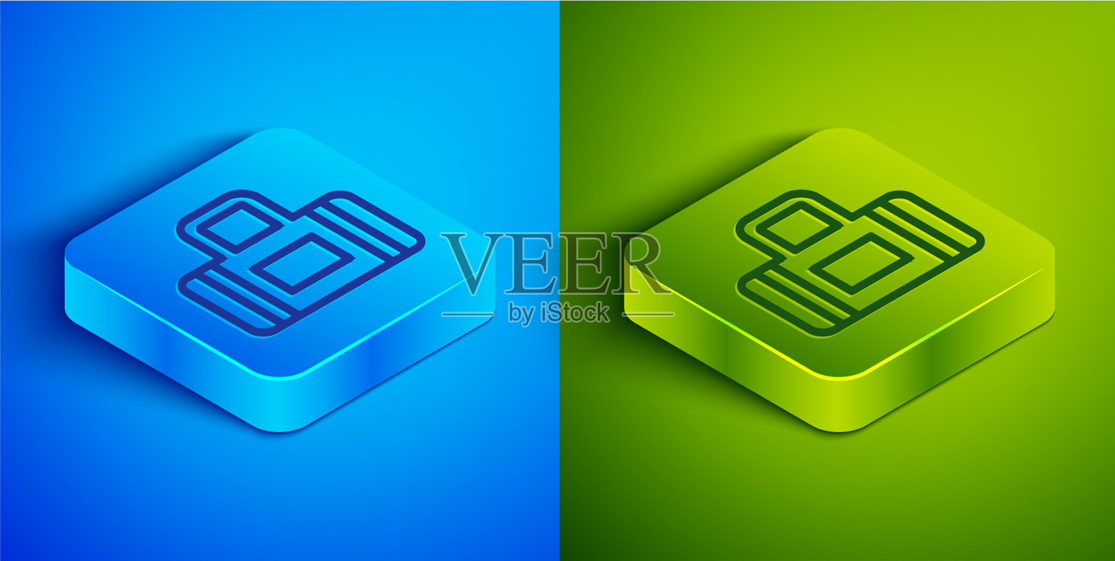 等距线运动包图标孤立在蓝色和图标素材