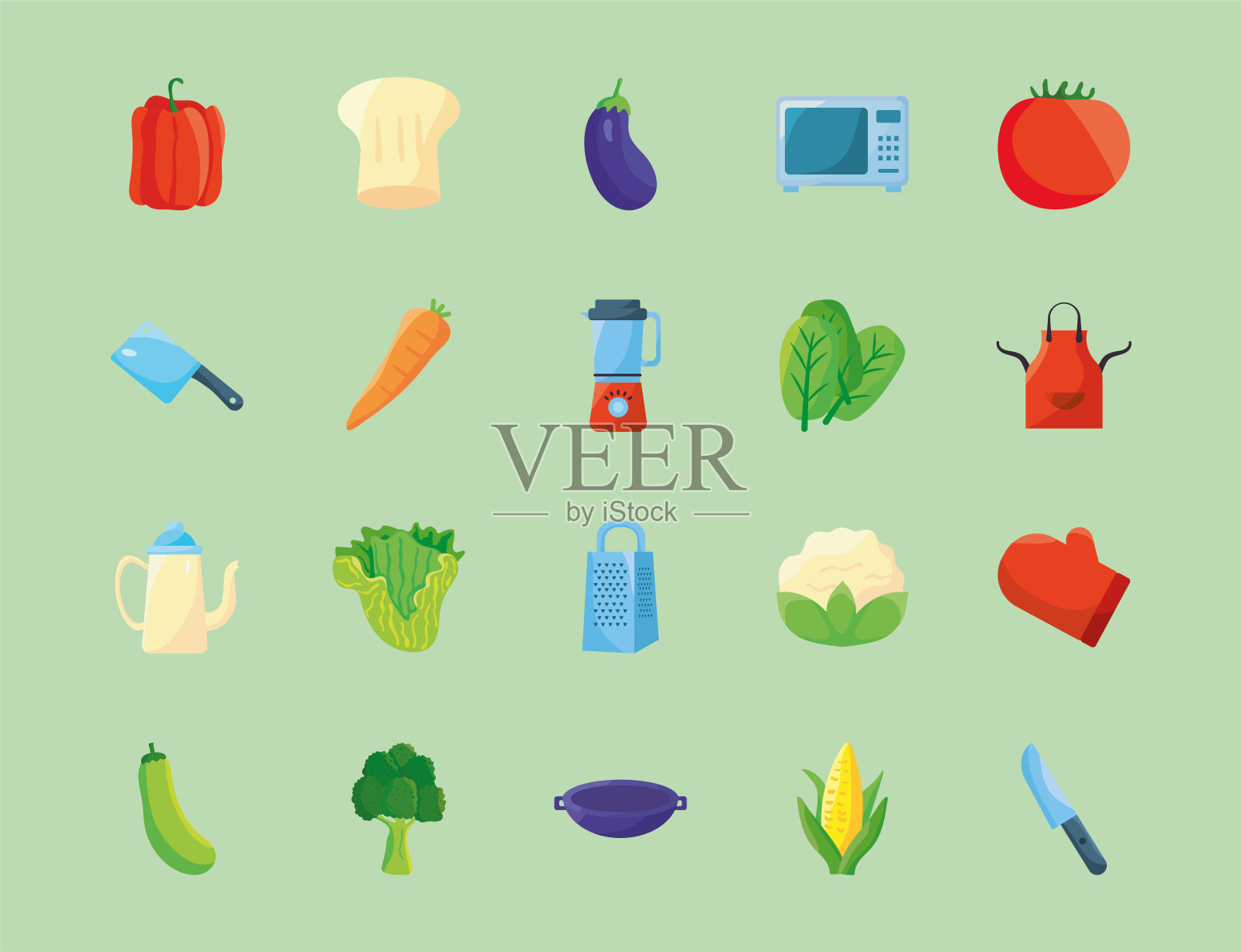 食物和厨房用具插画图片素材