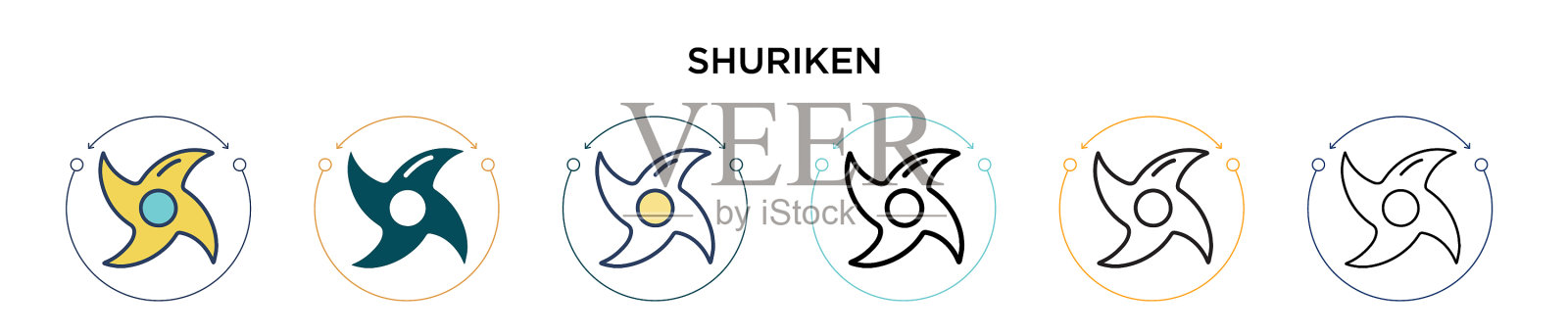 飞镖图标在填充细线和轮廓线图标素材