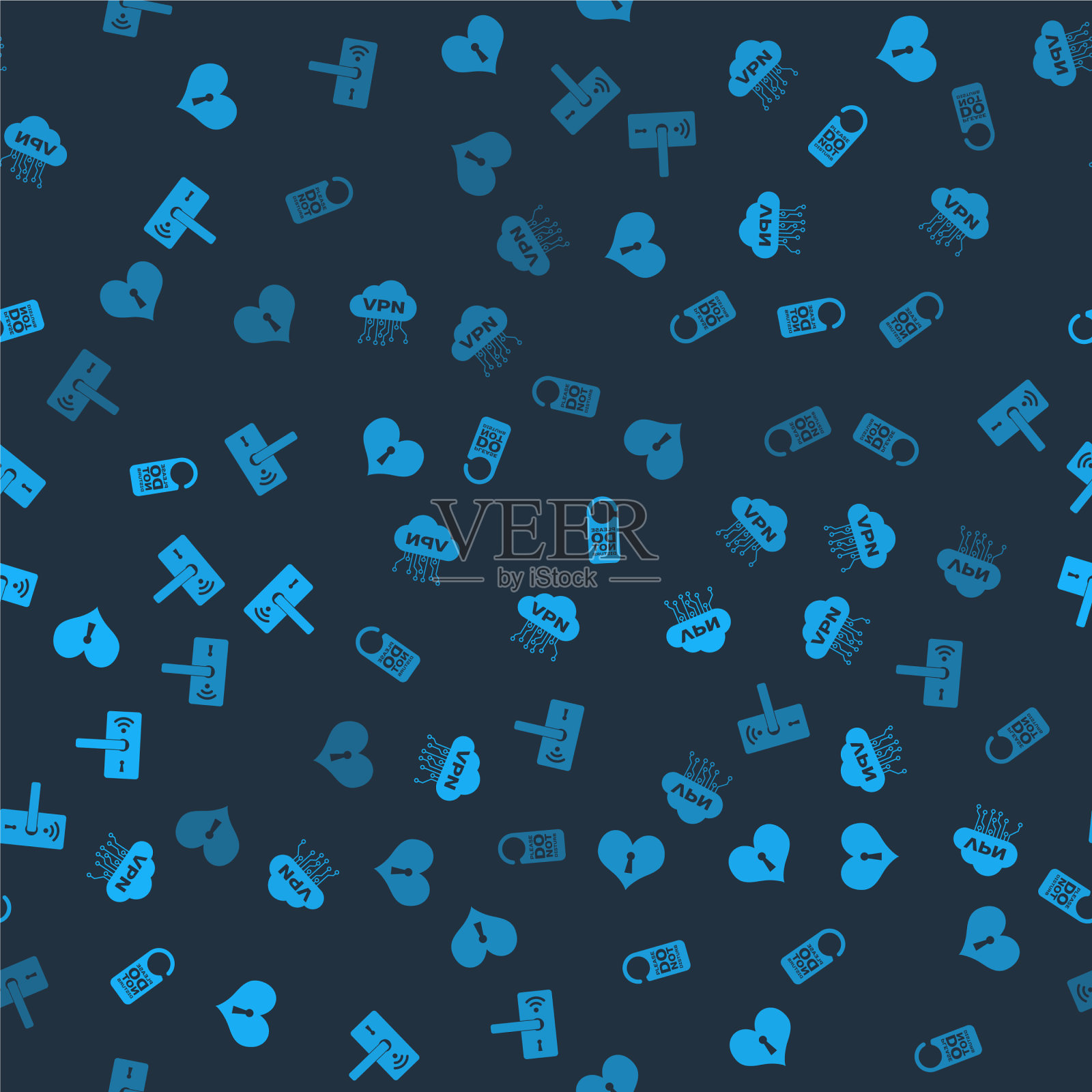 设心带锁孔云VPN接口图标素材