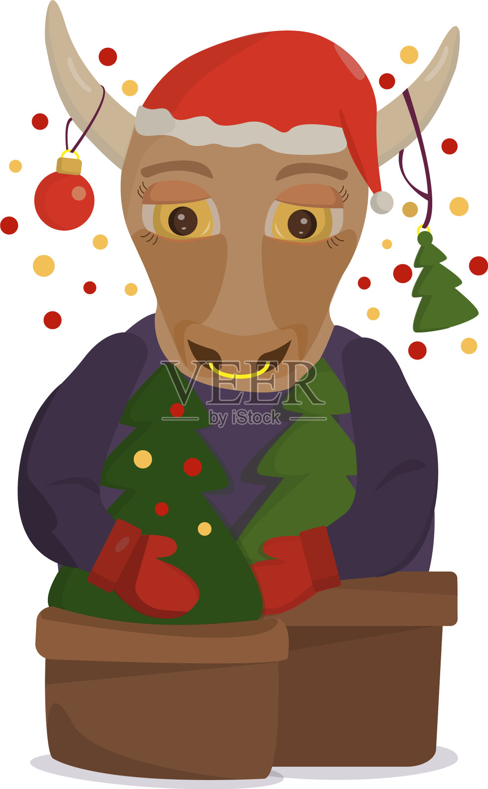 公牛是2021年的象征插画图片素材