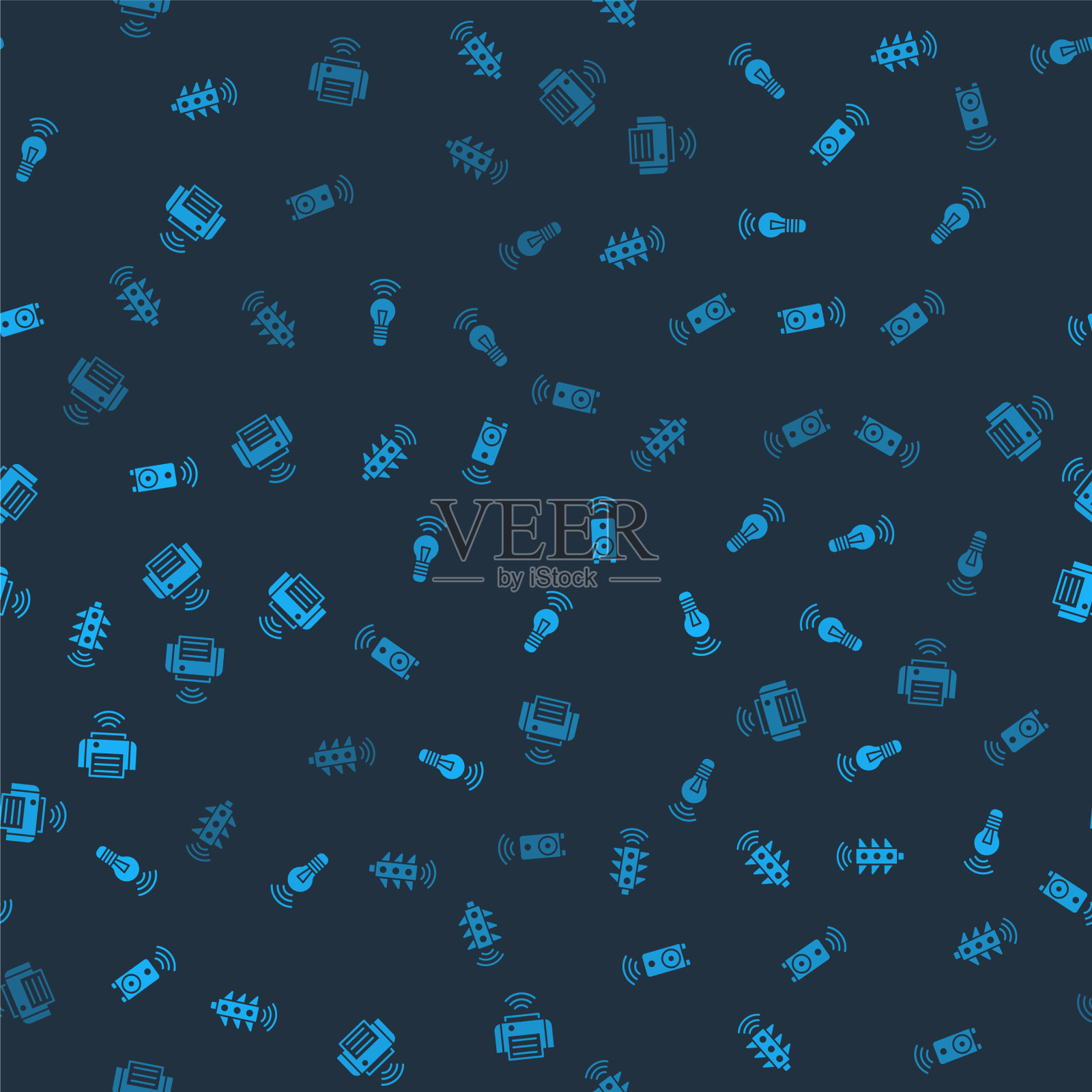 设置智能交通灯的立体声扬声器和图标素材