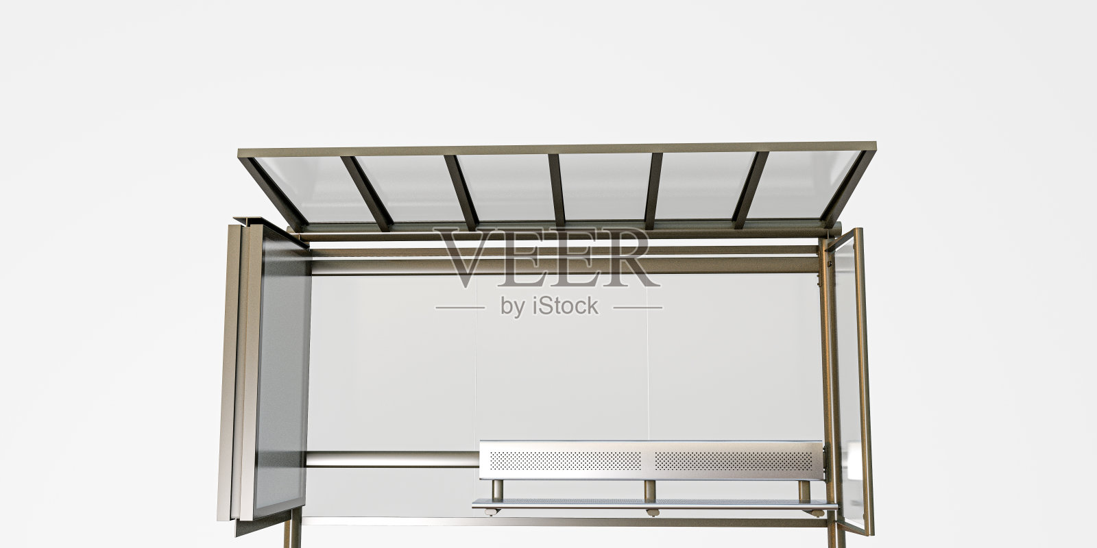 公共汽车站孤立在白色照片摄影图片