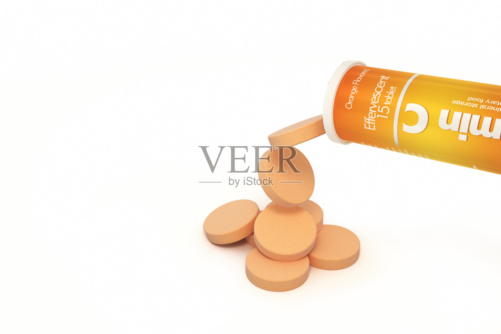 冒泡维生素C(剪切路径)照片摄影图片