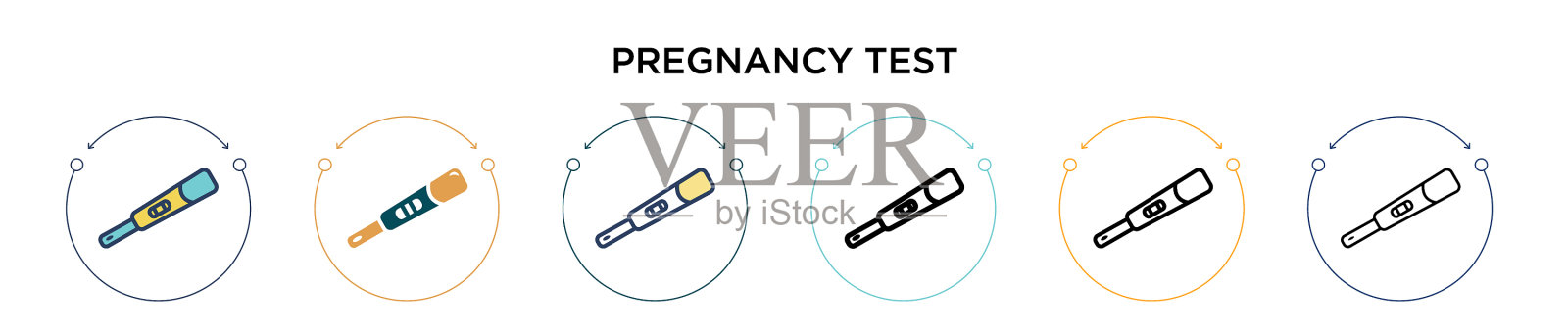 孕检图标在填充细线轮廓插画图片素材