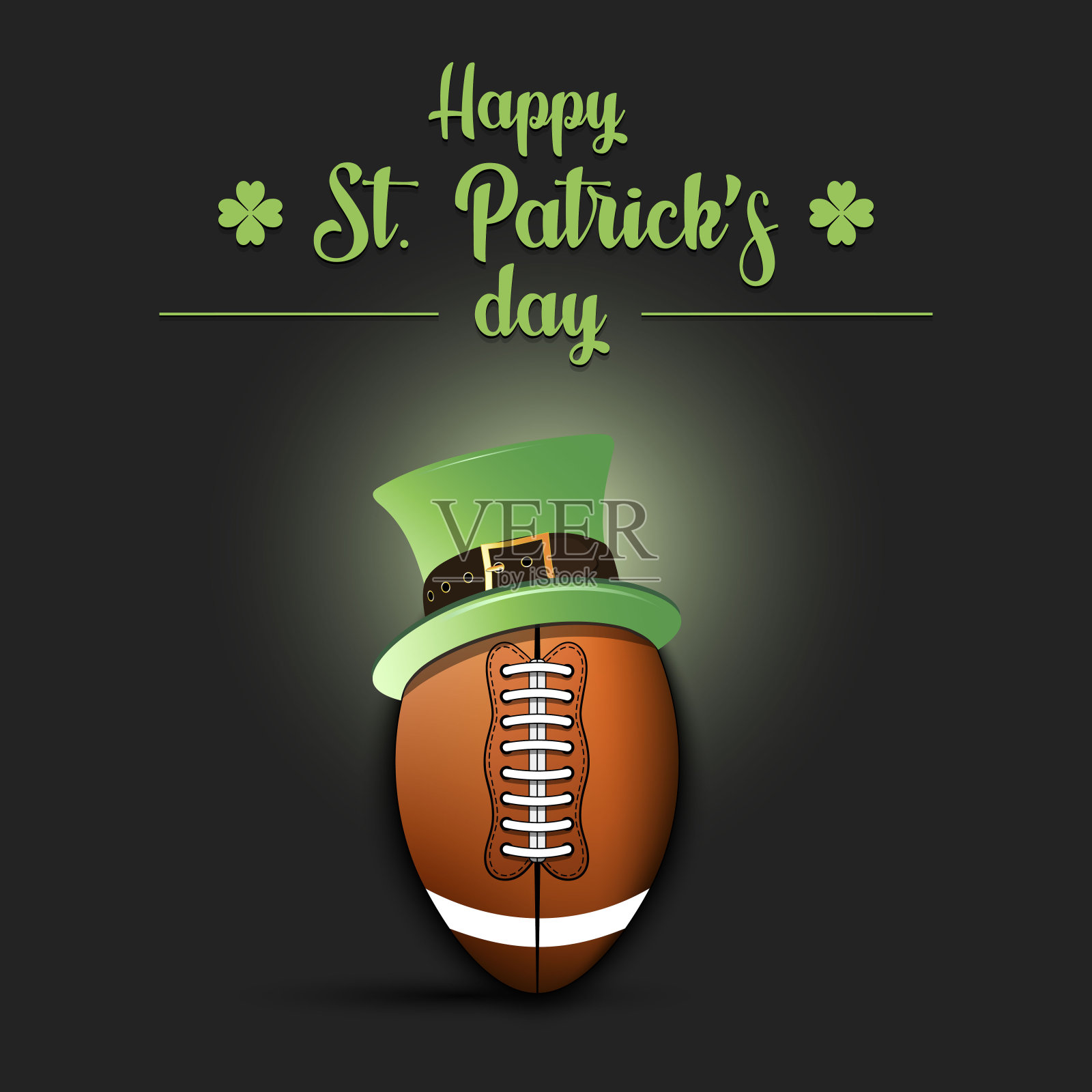 圣帕特里克节快乐，足球快乐插画图片素材