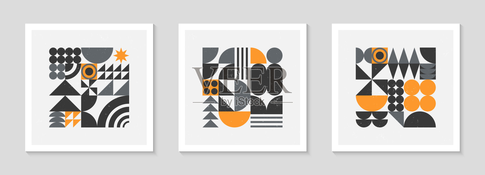 抽象包豪斯几何图案背景插画图片素材