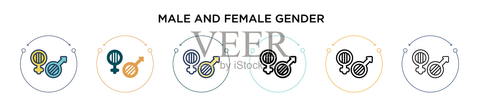 男性和女性性别符号图标填写插画图片素材