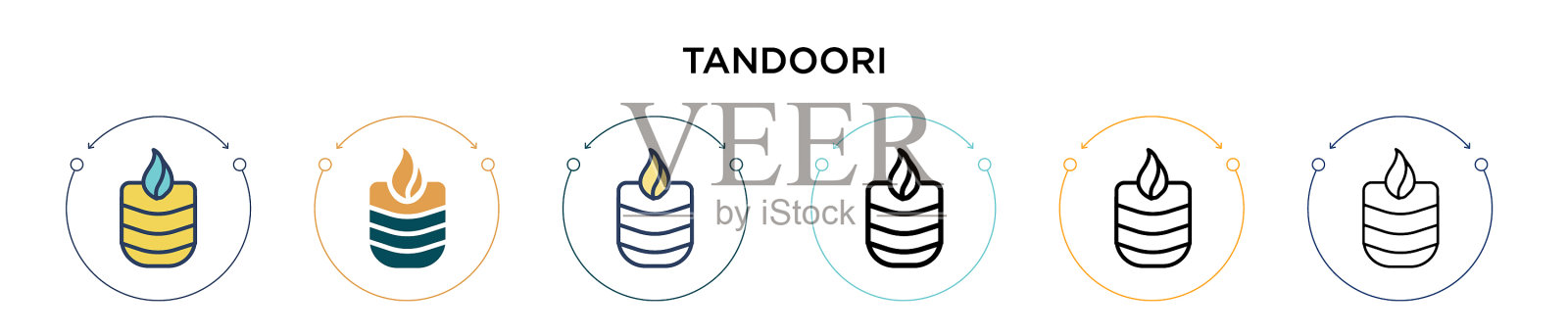 唐杜里图标在填充细线轮廓和图标素材