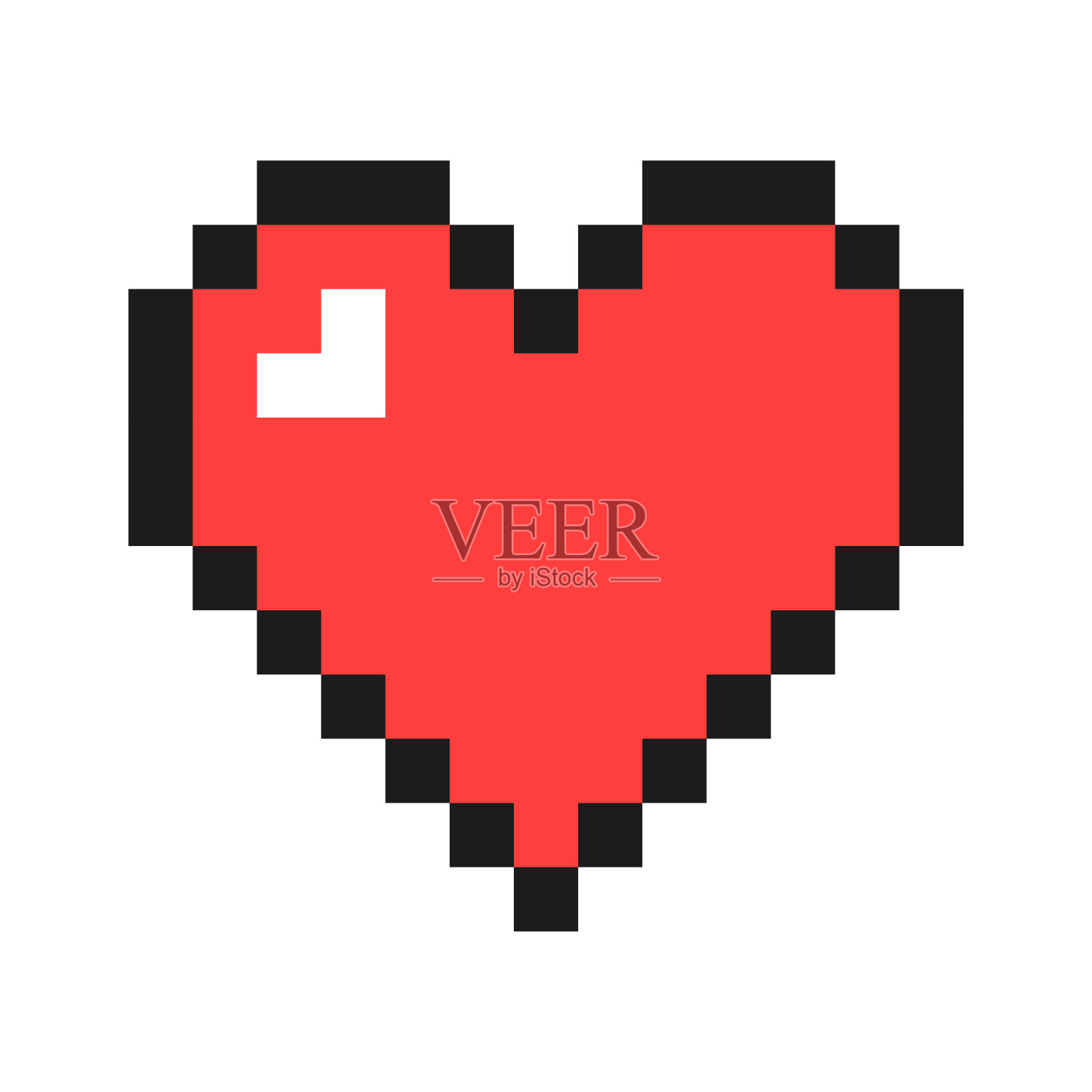 的心。像素艺术。复古游戏的风格。矢量插图。插画图片素材