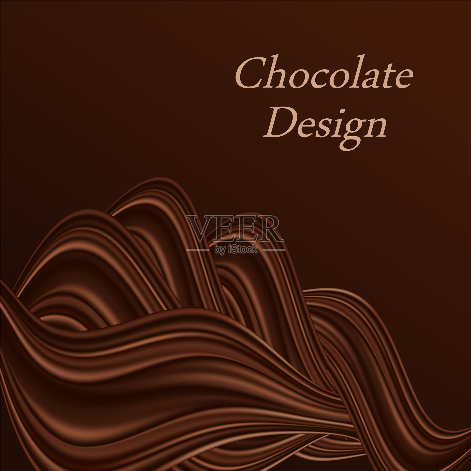 巧克力波浪漩涡背景奶油牛奶插画图片素材