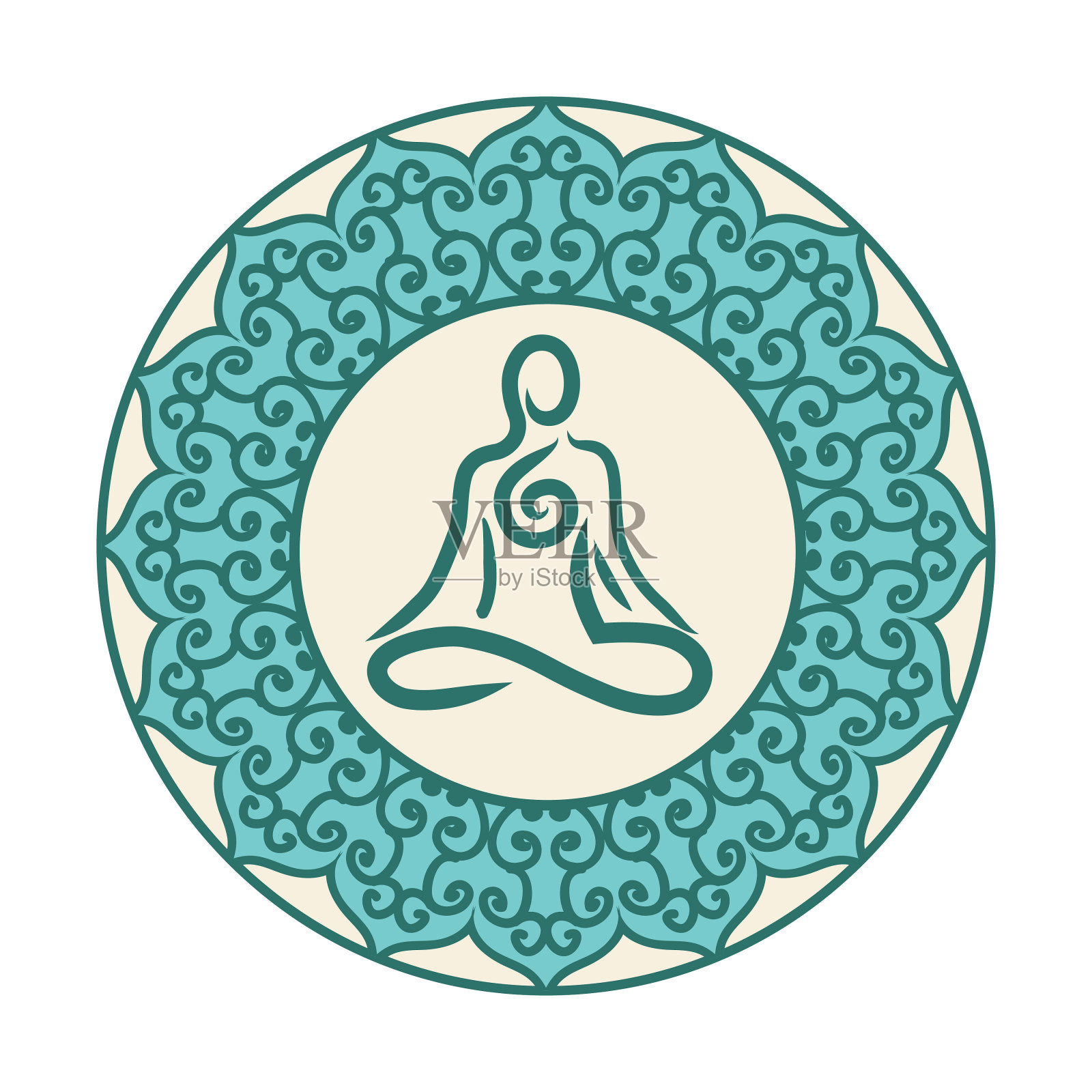 瑜伽曼荼罗插画图片素材