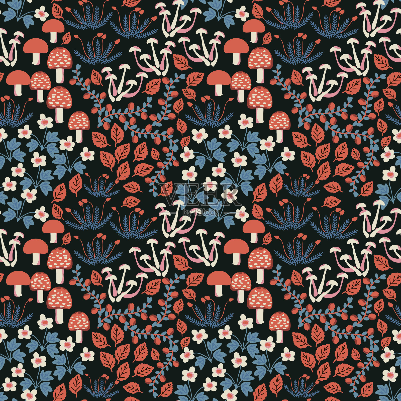 无缝森林模式插画图片素材