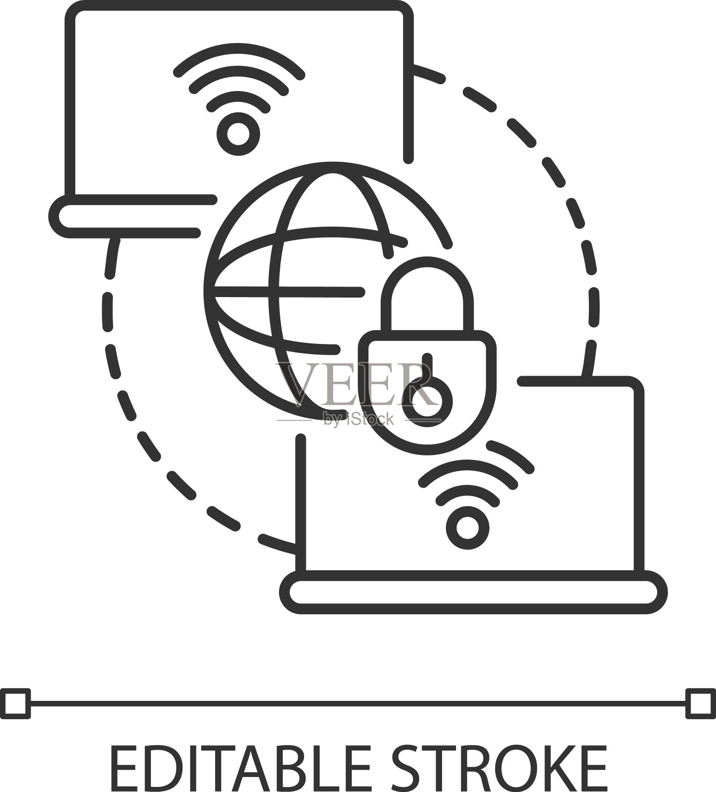 专用广域网线性图标插画图片素材