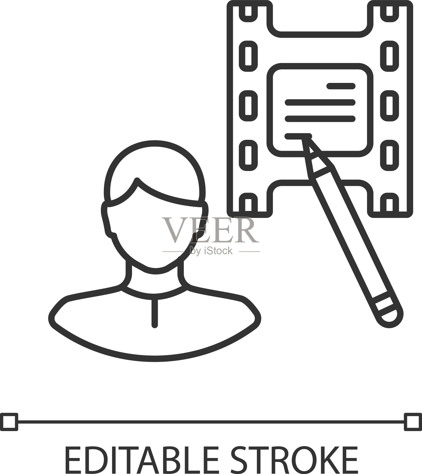 编剧线性图标插画图片素材