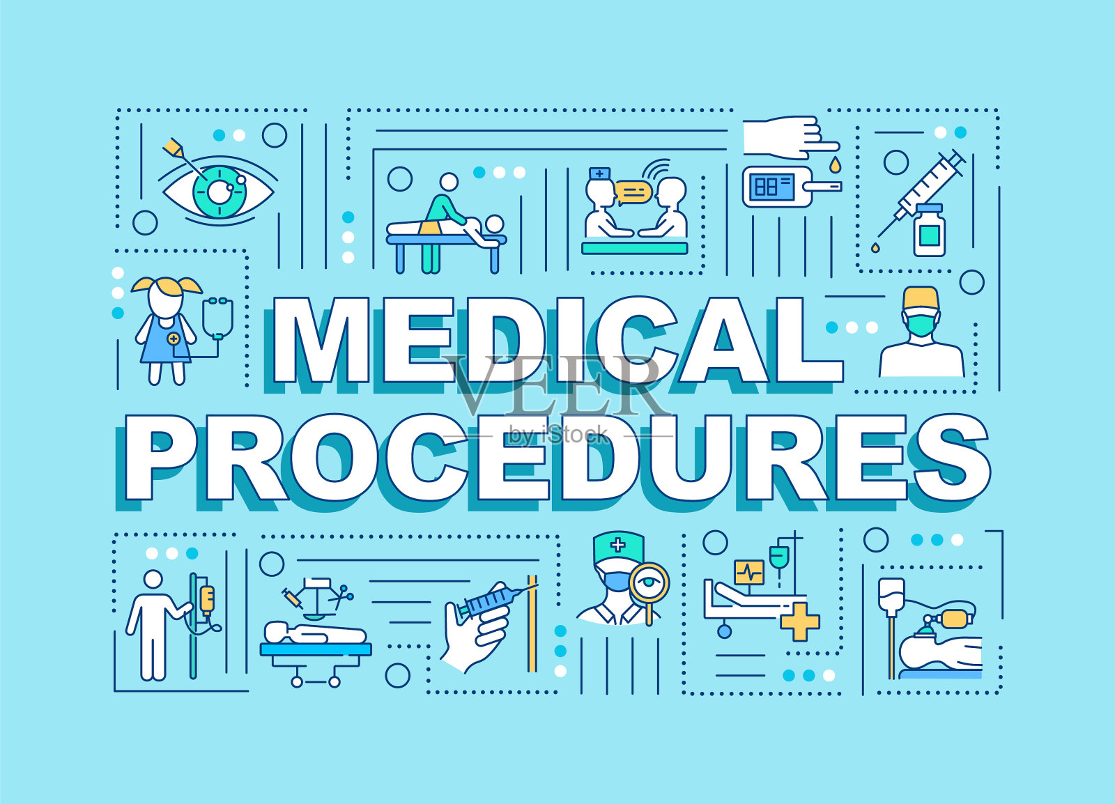 医疗程序字概念横幅插画图片素材