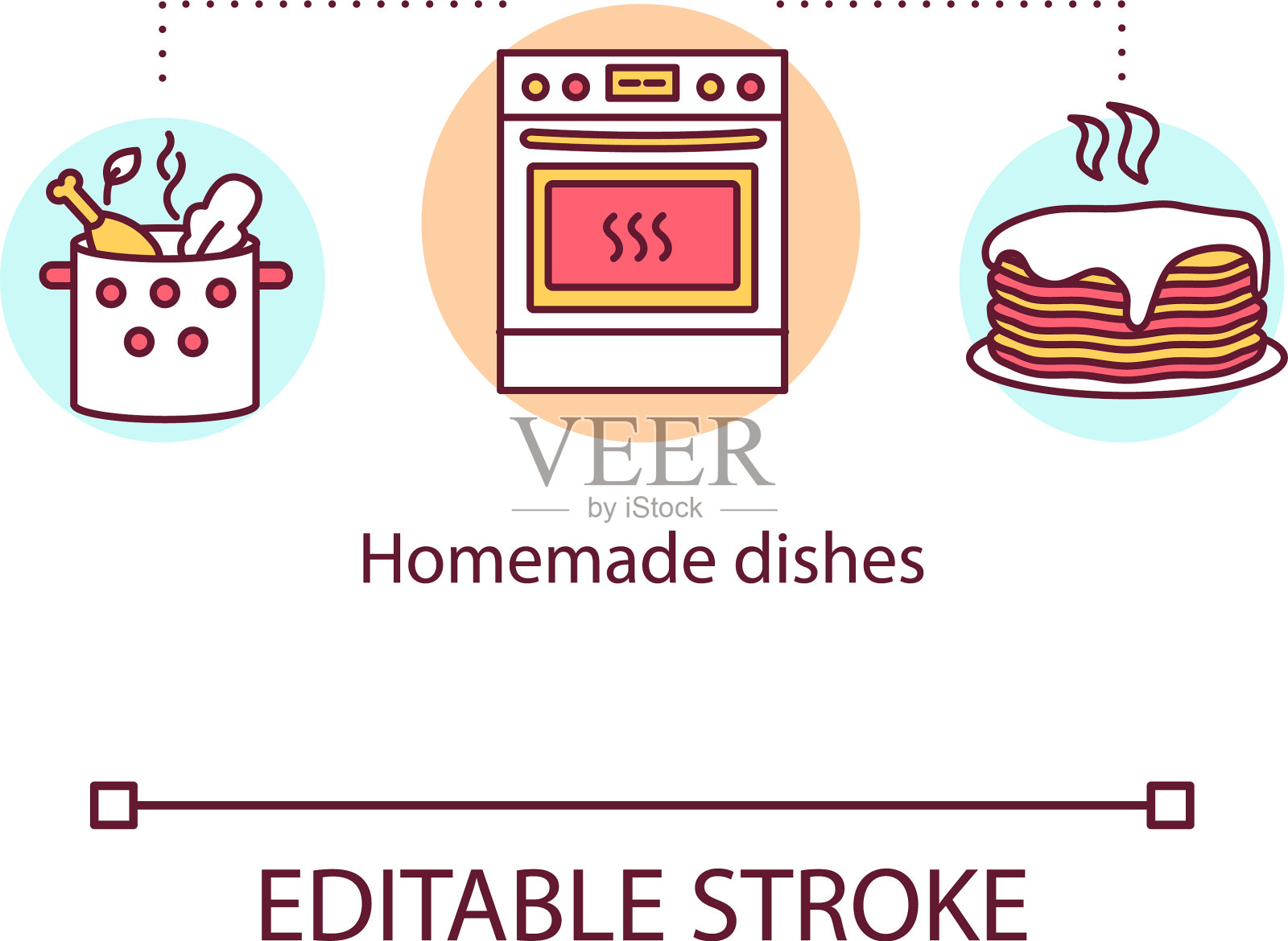 家常菜概念图标插画图片素材