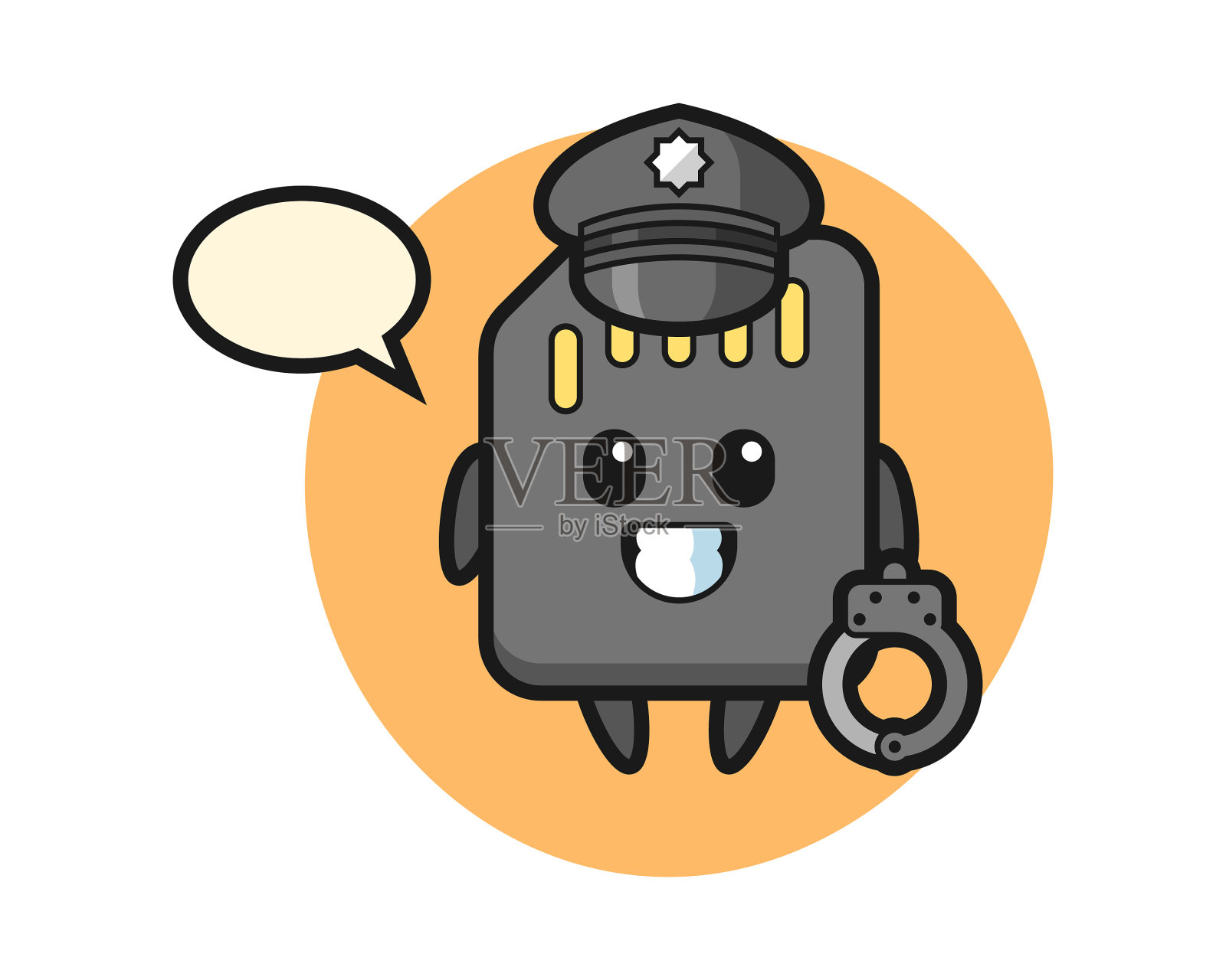 卡通吉祥物sd卡当警察插画图片素材