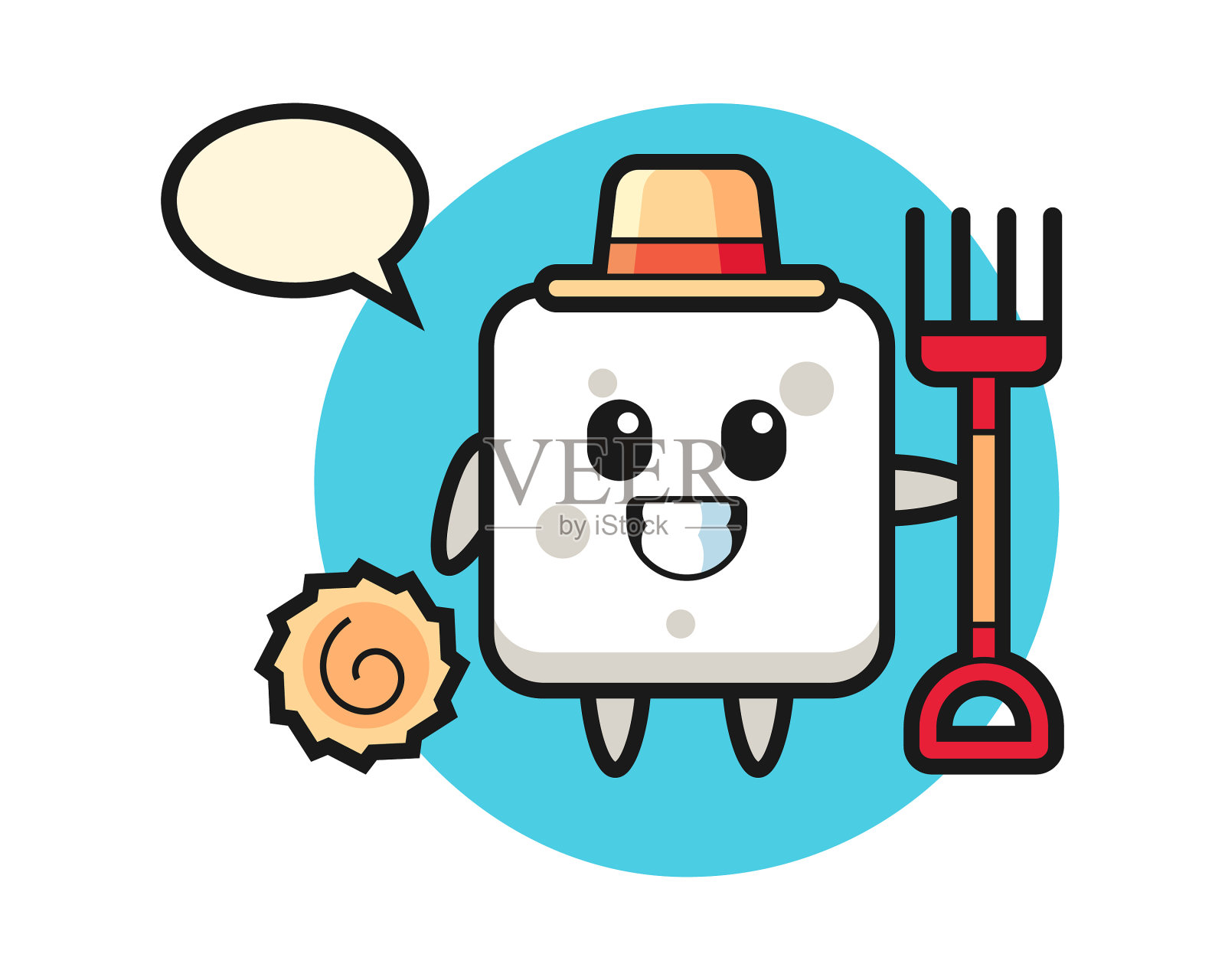 吉祥物人物方糖作为农民插画图片素材