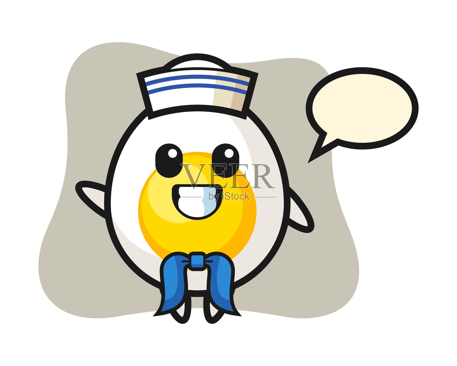 人物吉祥物煮蛋当水手插画图片素材