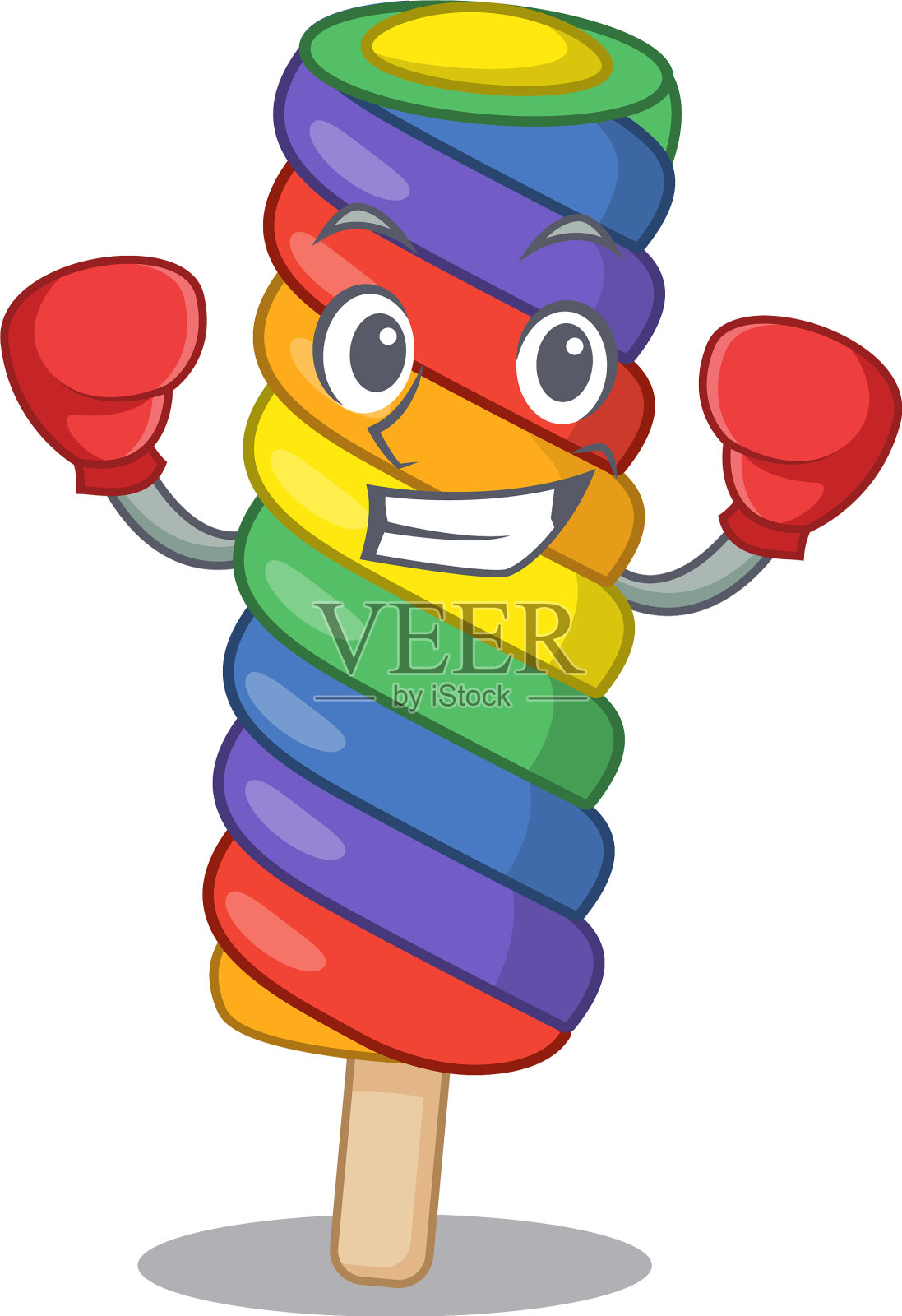 吉祥物人物风格运动拳击彩虹插画图片素材