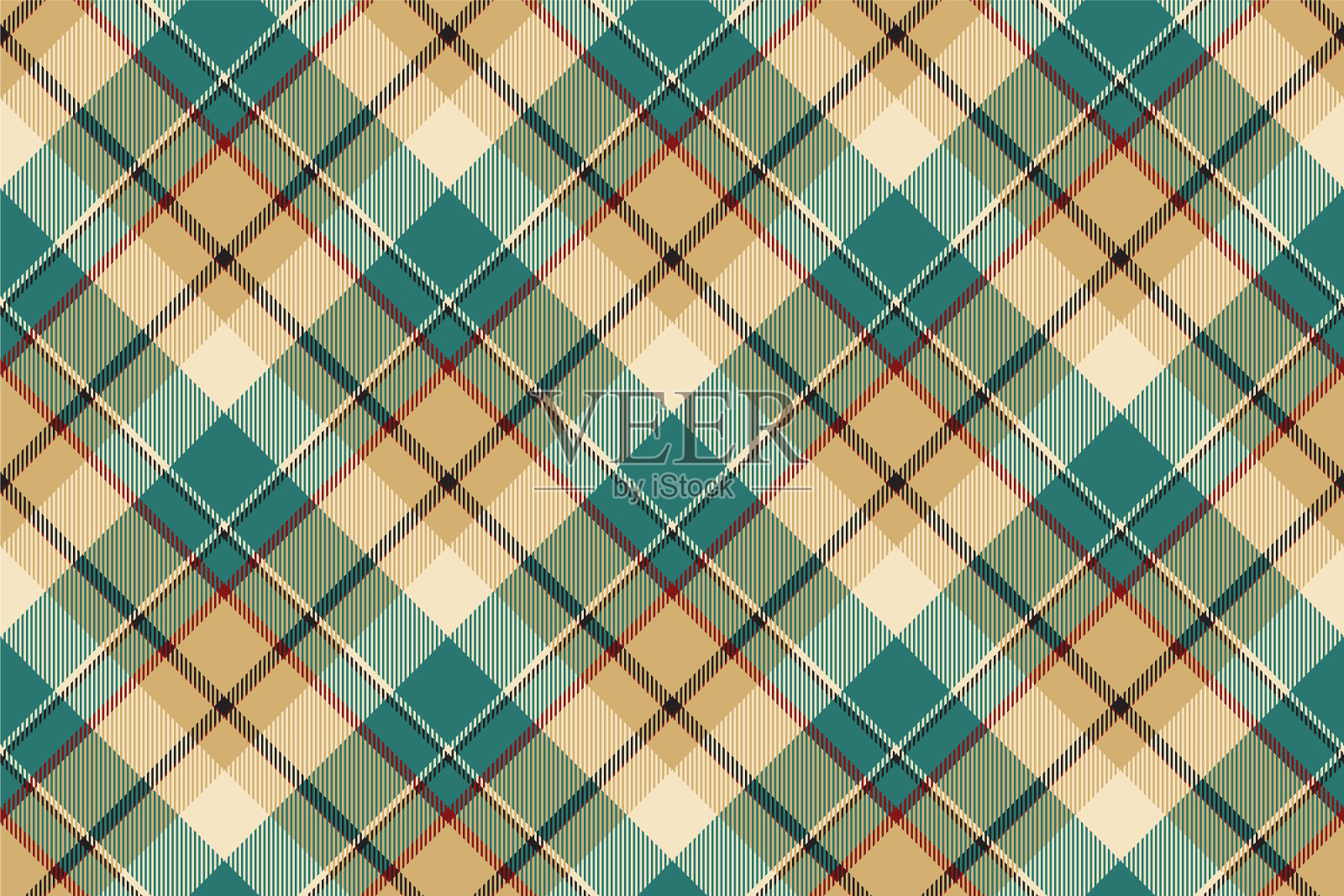 苏格兰格子无缝格子图案复古插画图片素材