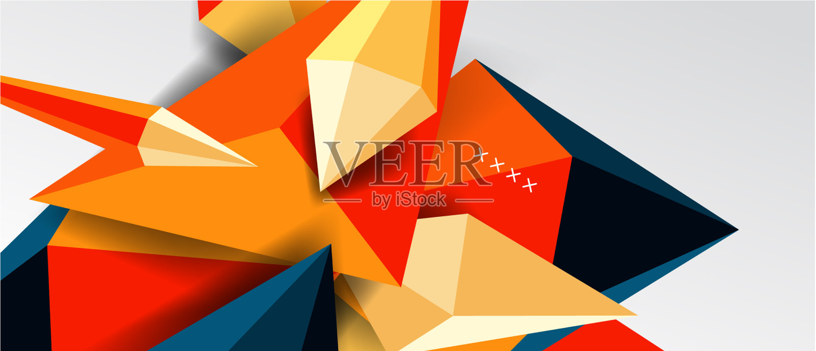 三维低聚抽象形状背景插画图片素材