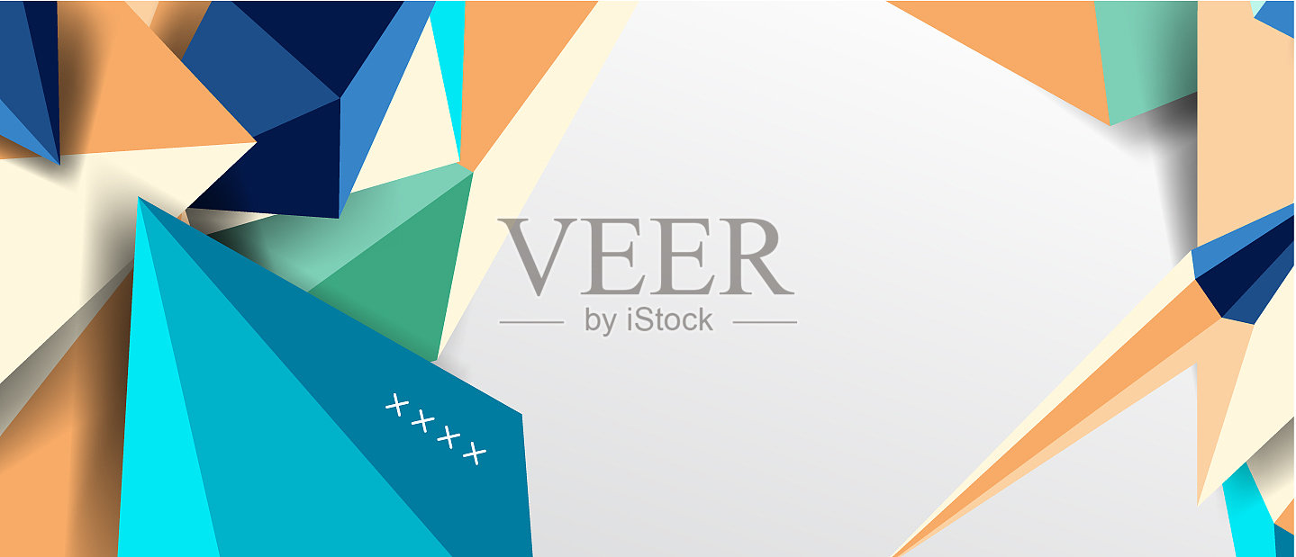 三维低聚抽象形状背景插画图片素材