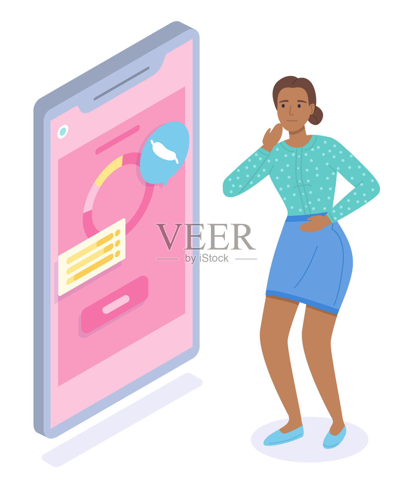 女病人胃溃疡疼痛插画图片素材