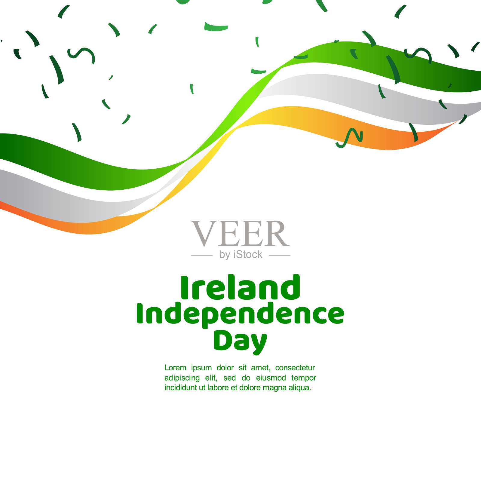 爱尔兰独立日模板设计插画图片素材
