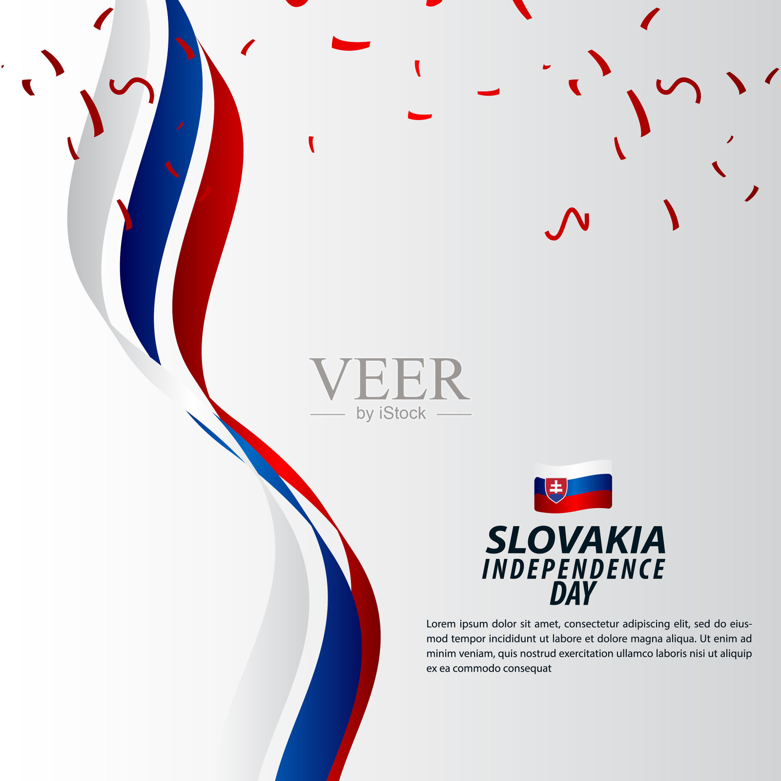 斯洛伐克独立日庆祝模板插画图片素材