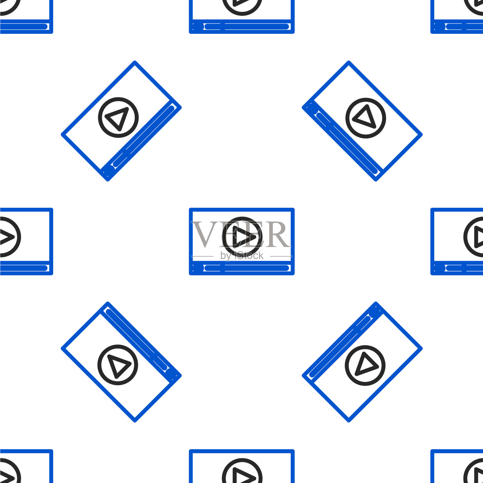 在线播放视频图标隔离无缝插画图片素材