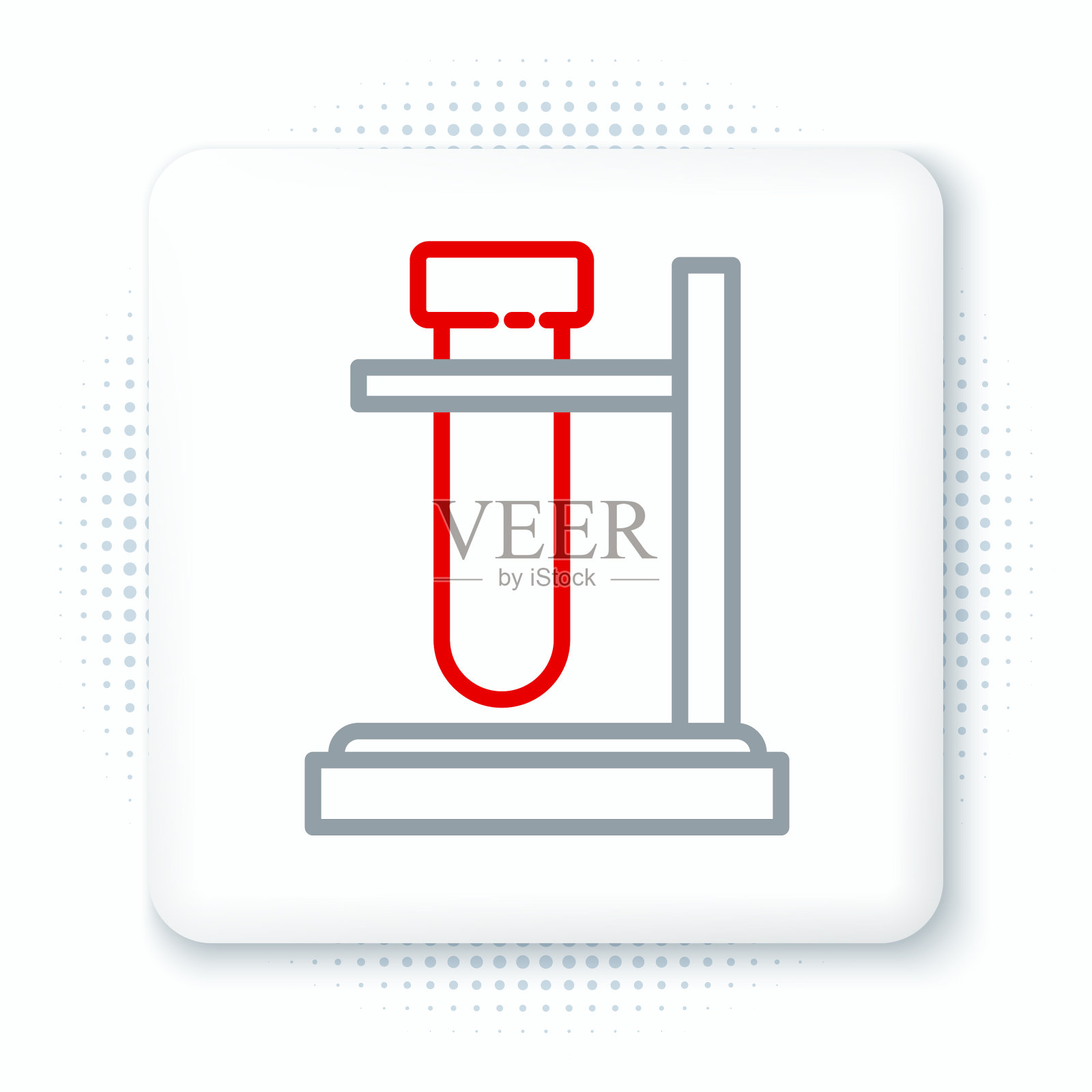 在支架上放置玻璃试管瓶，图标隔离插画图片素材