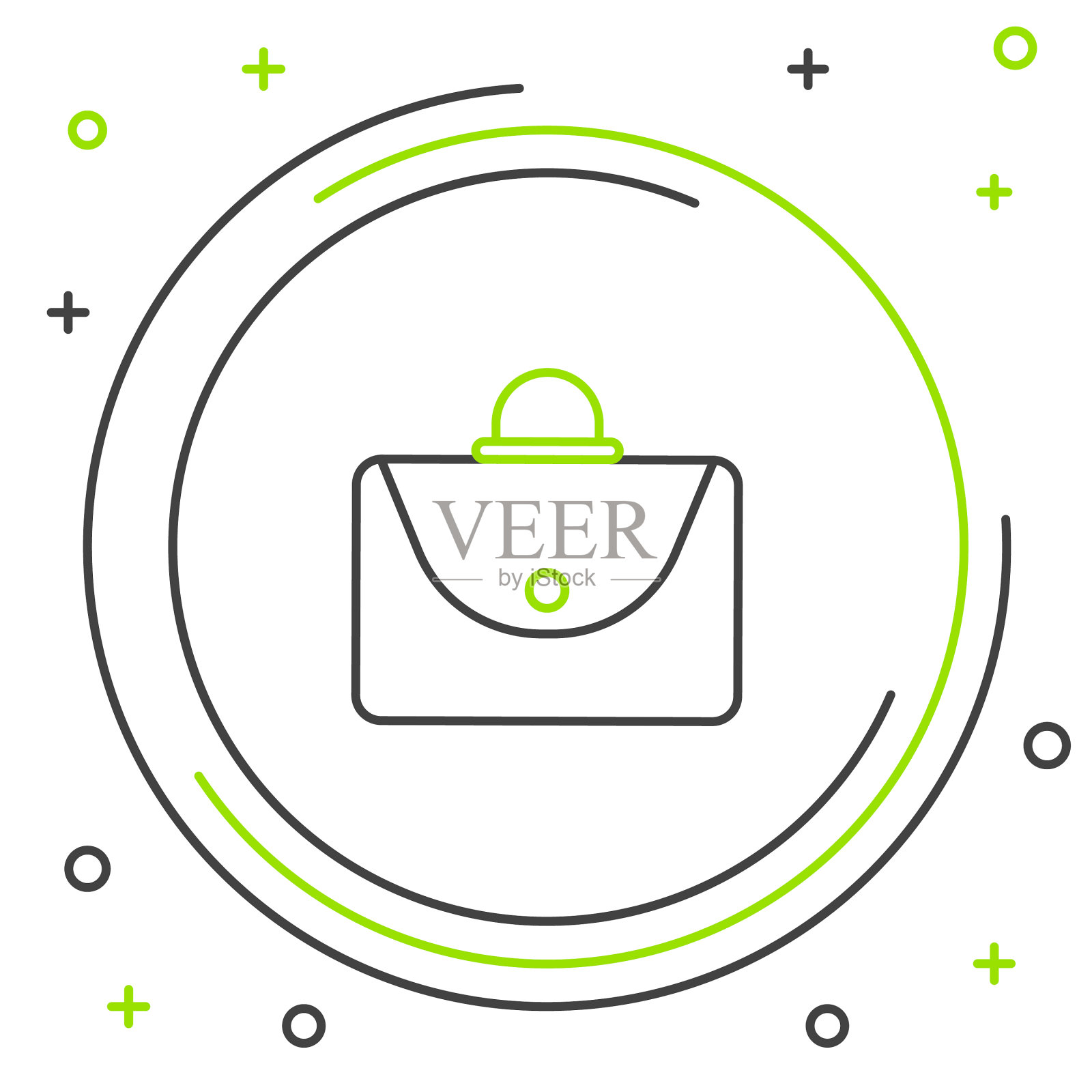 线公事包图标隔离在白色背景插画图片素材